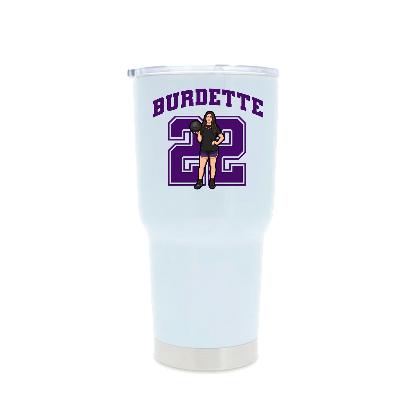 30oz Stainless Steel Tumbler — Number in White