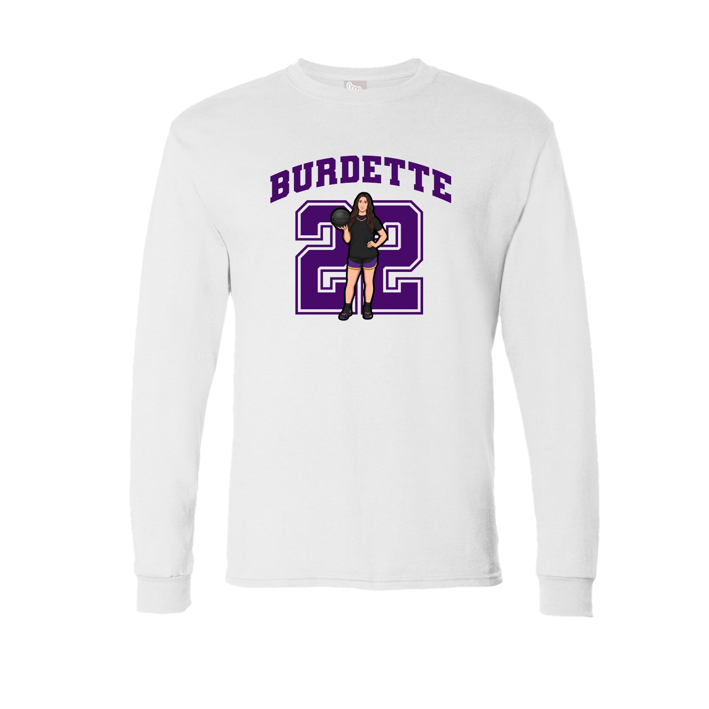 Long Sleeve Tee — Number in White