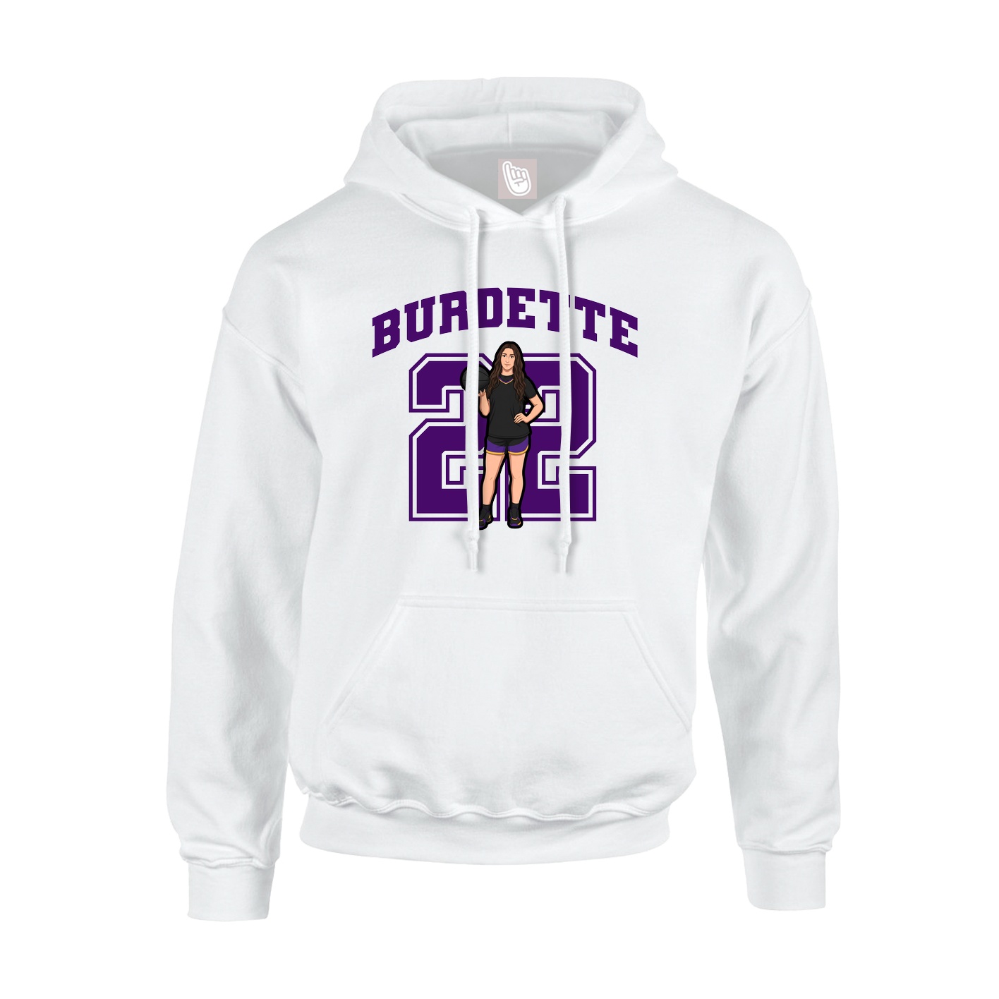 Youth Hoodie — Number in White