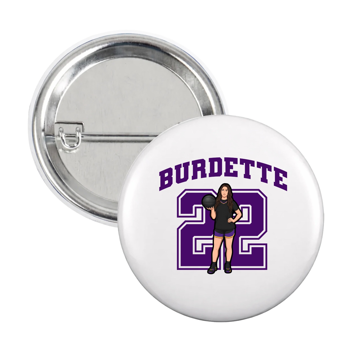 Game Day Button — Number in White