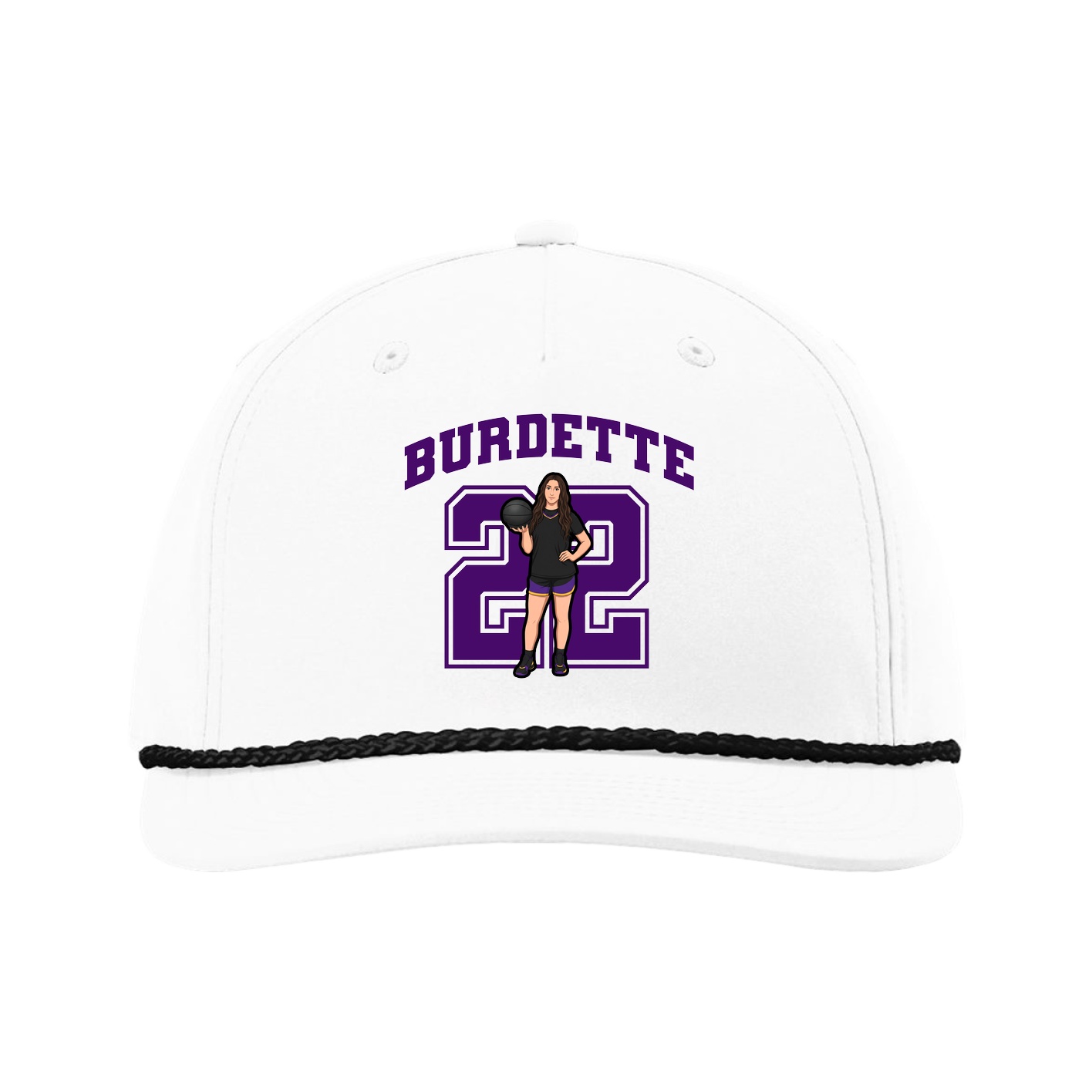 Five-Panel Classic Rope Cap — Number in White