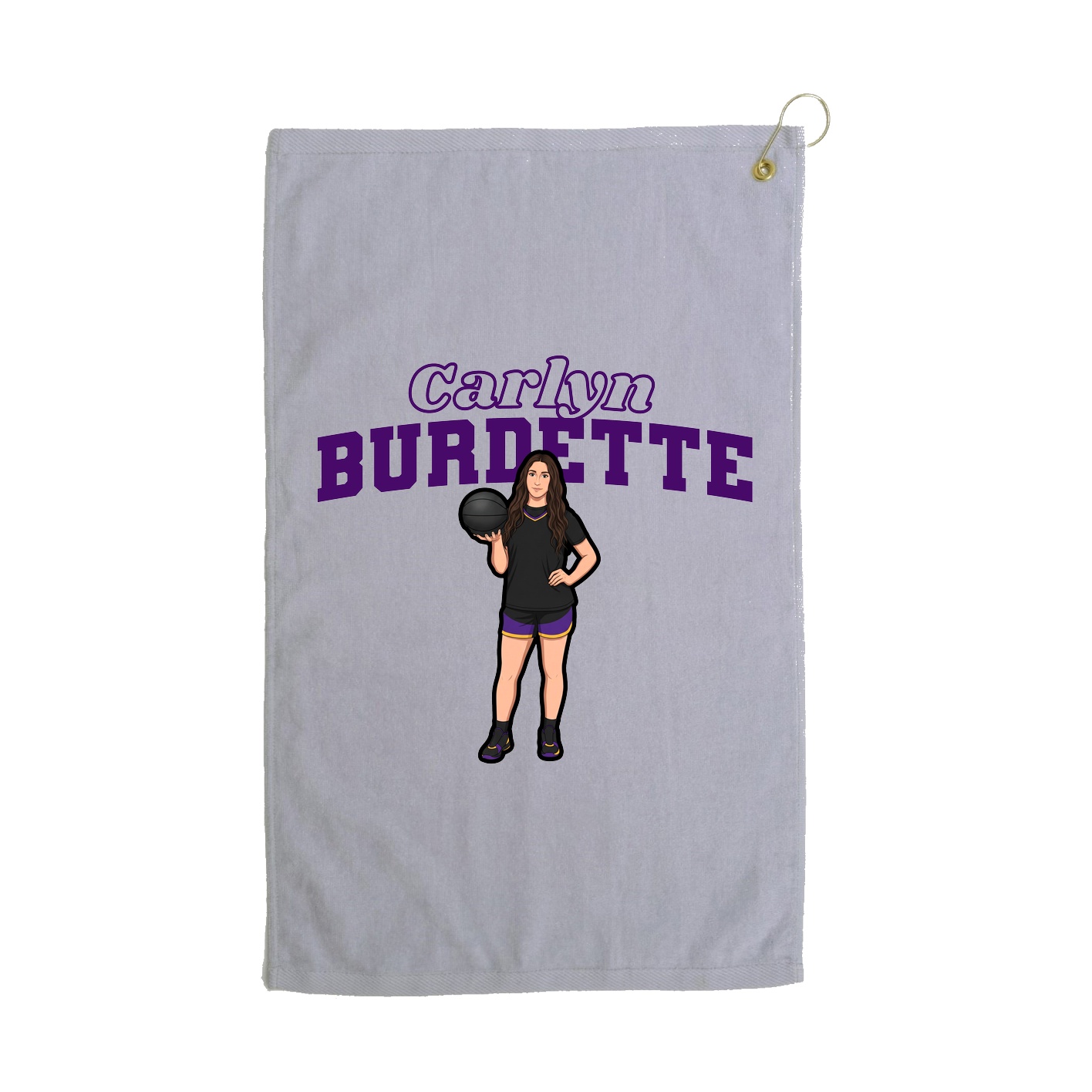 Golf Towel — Name Arch in Grey