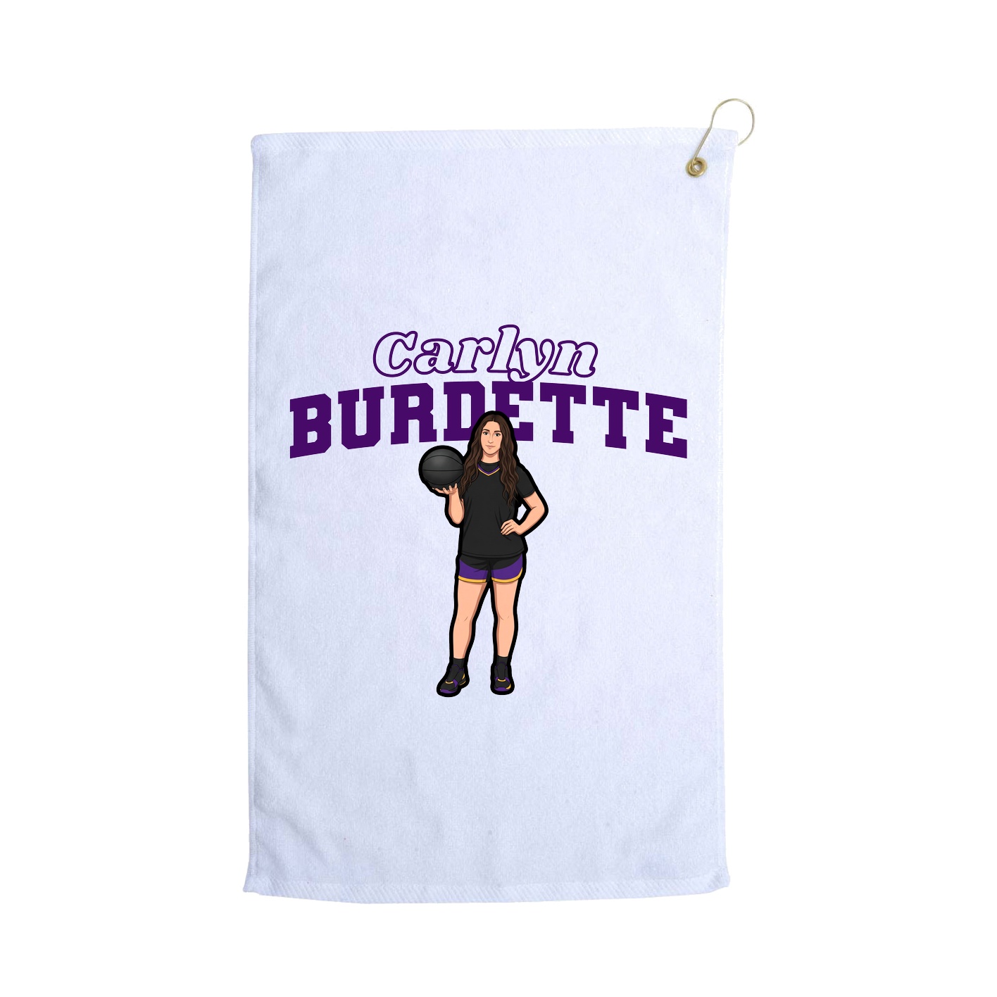 Golf Towel — Name Arch in White