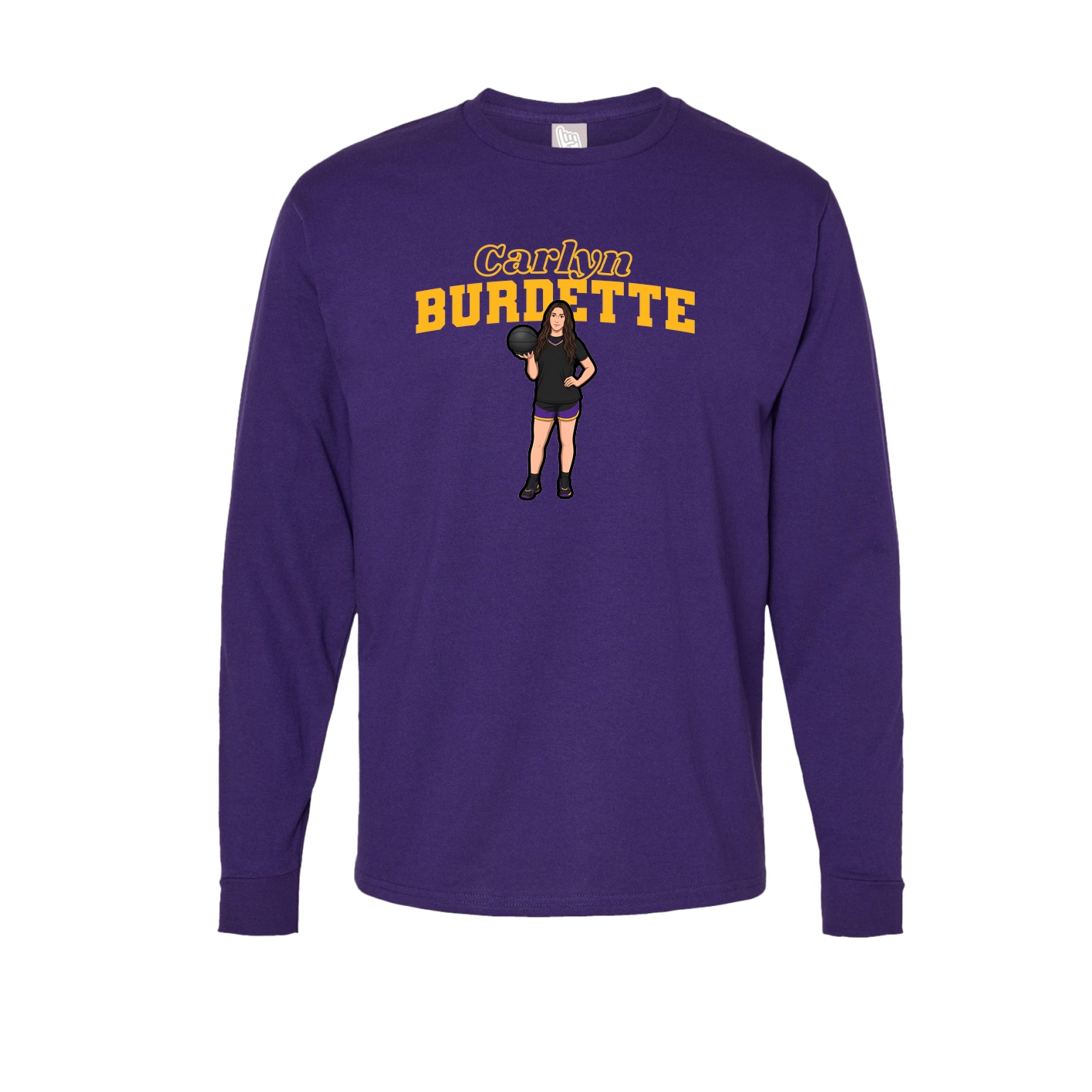 Long Sleeve Tee — Name Arch in Purple