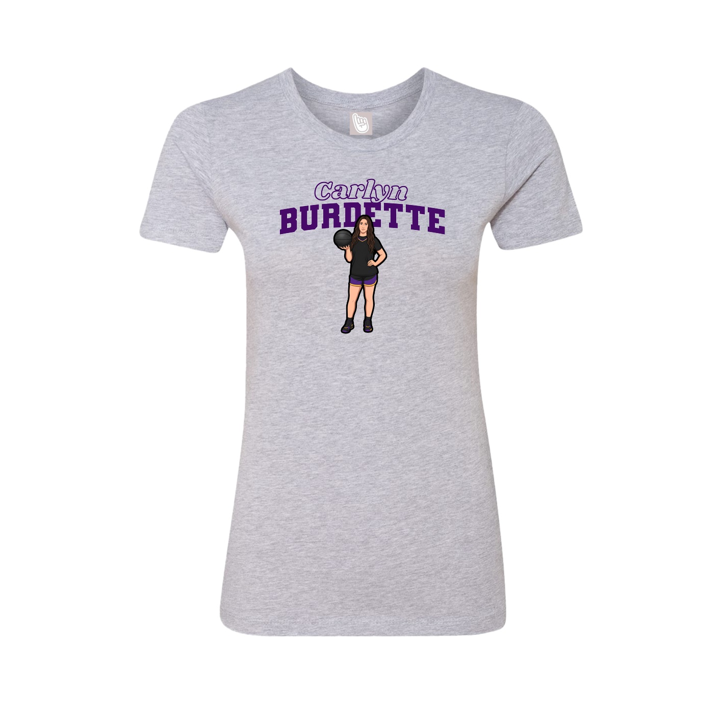 Womens Tee — Name Arch in Grey