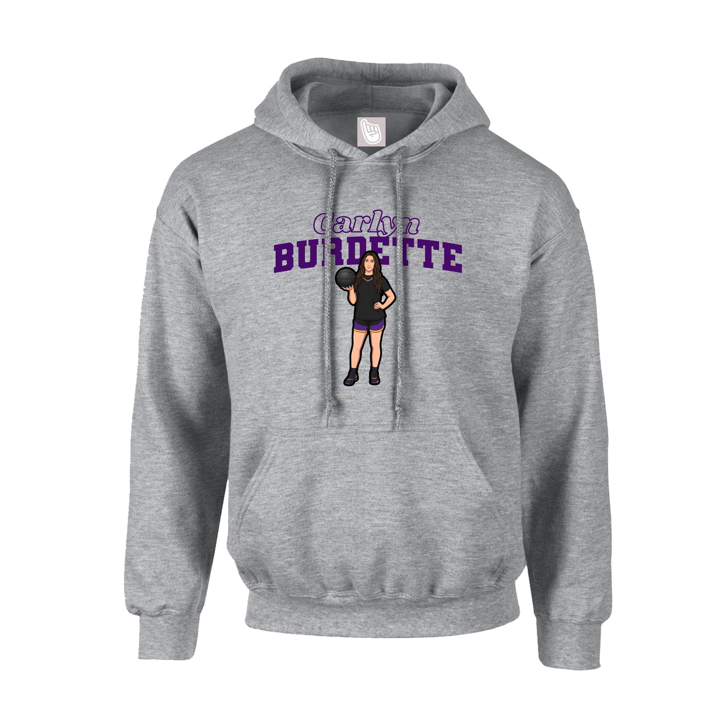 Hoodie — Name Arch in Grey