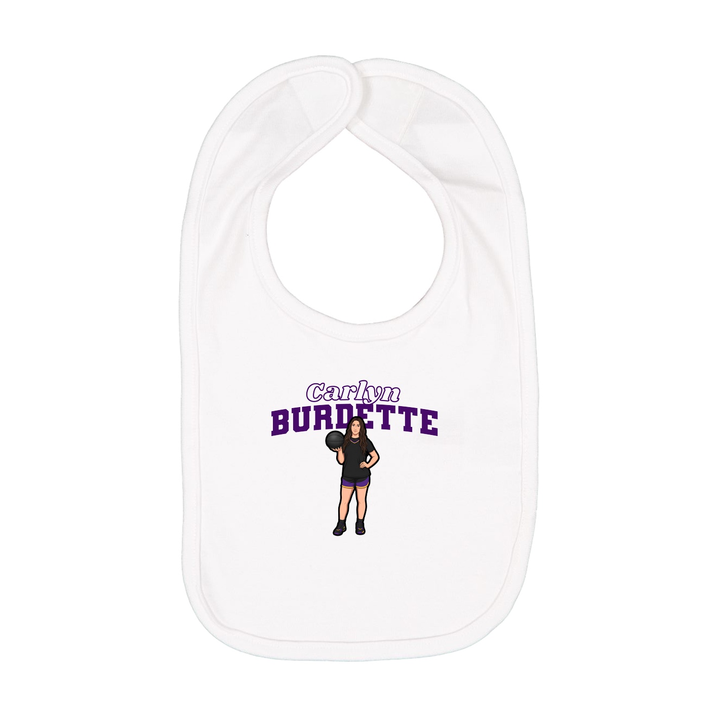 Infant Bib — Name Arch in White