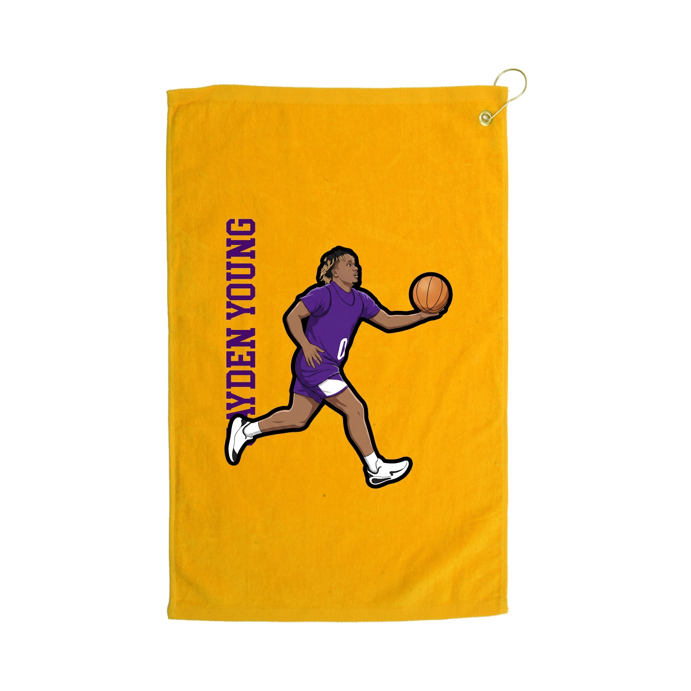 Golf Towel — Name Vertical in Gold