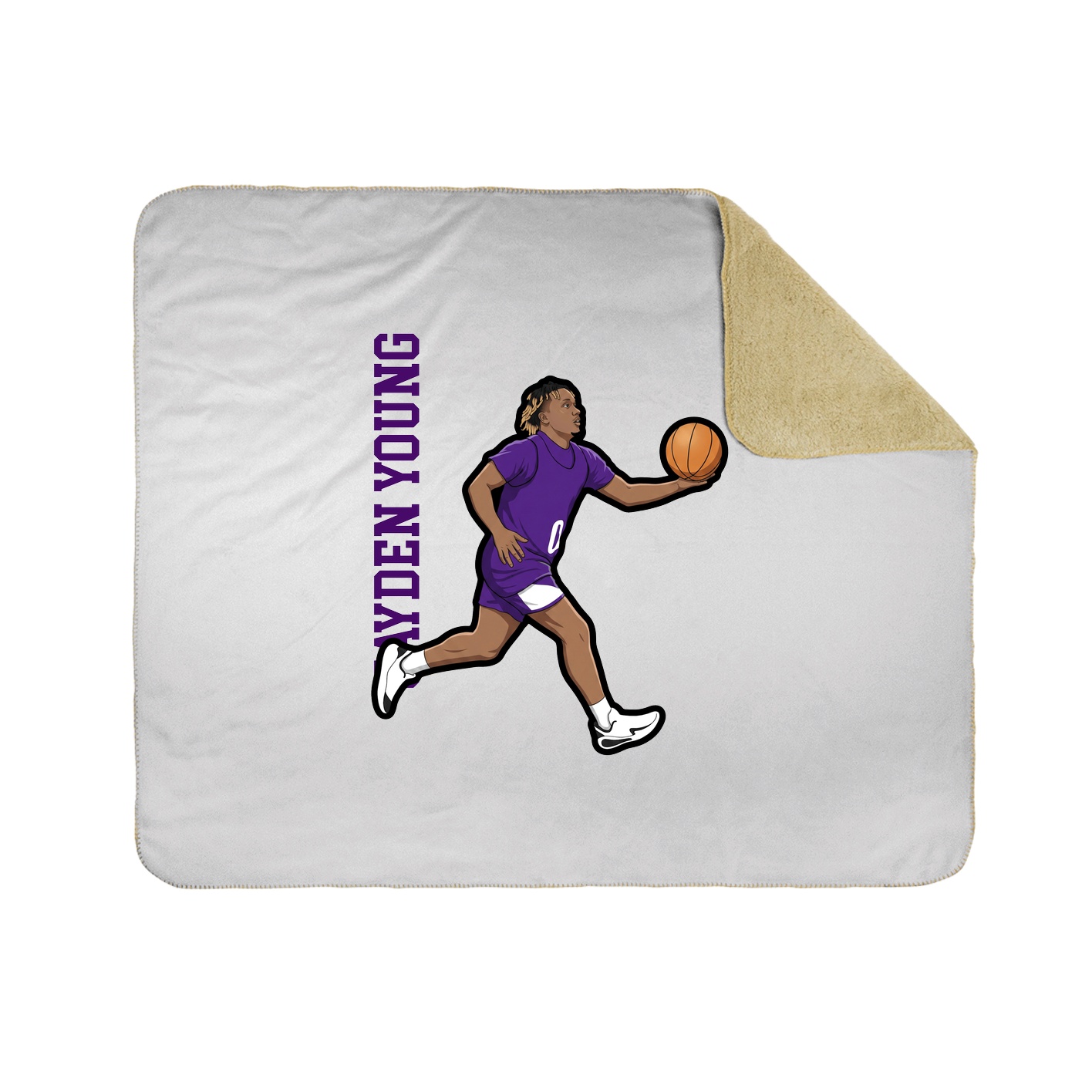 Throw Blanket — Name Vertical in White