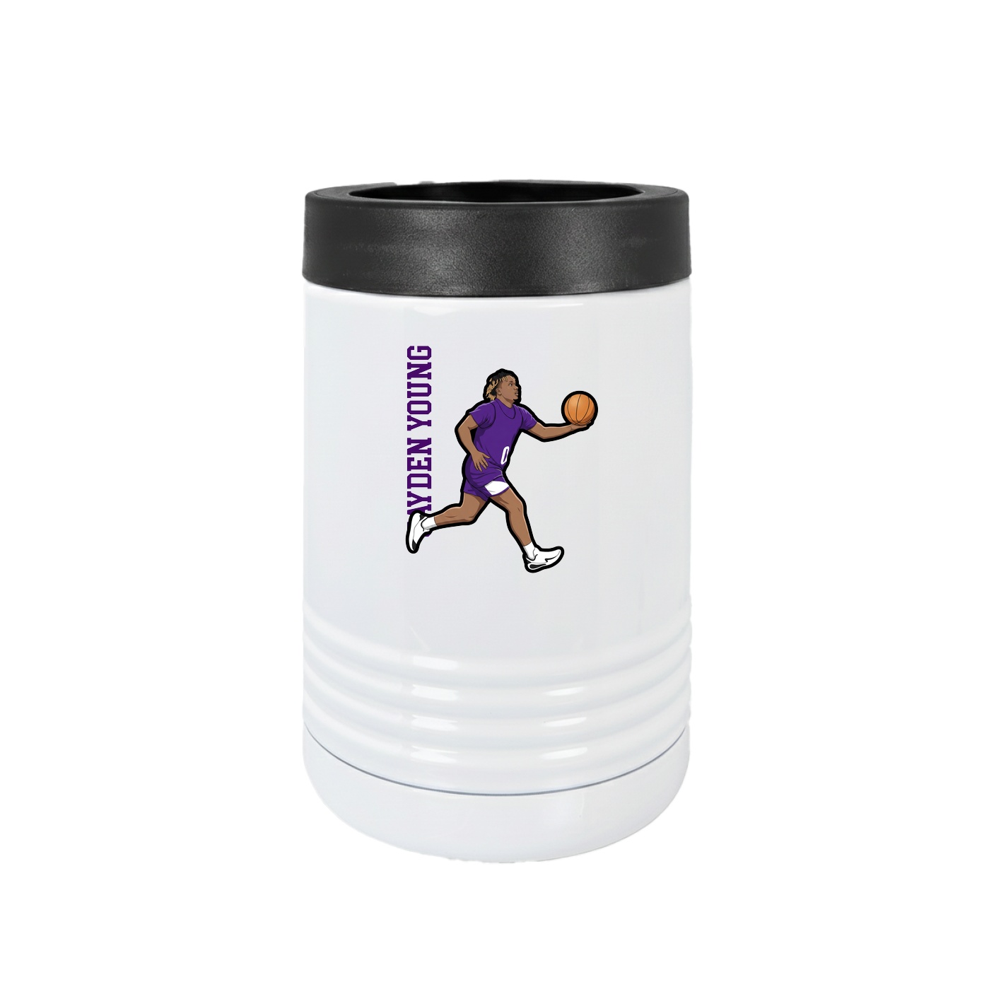 Beverage Holder — Name Vertical in White