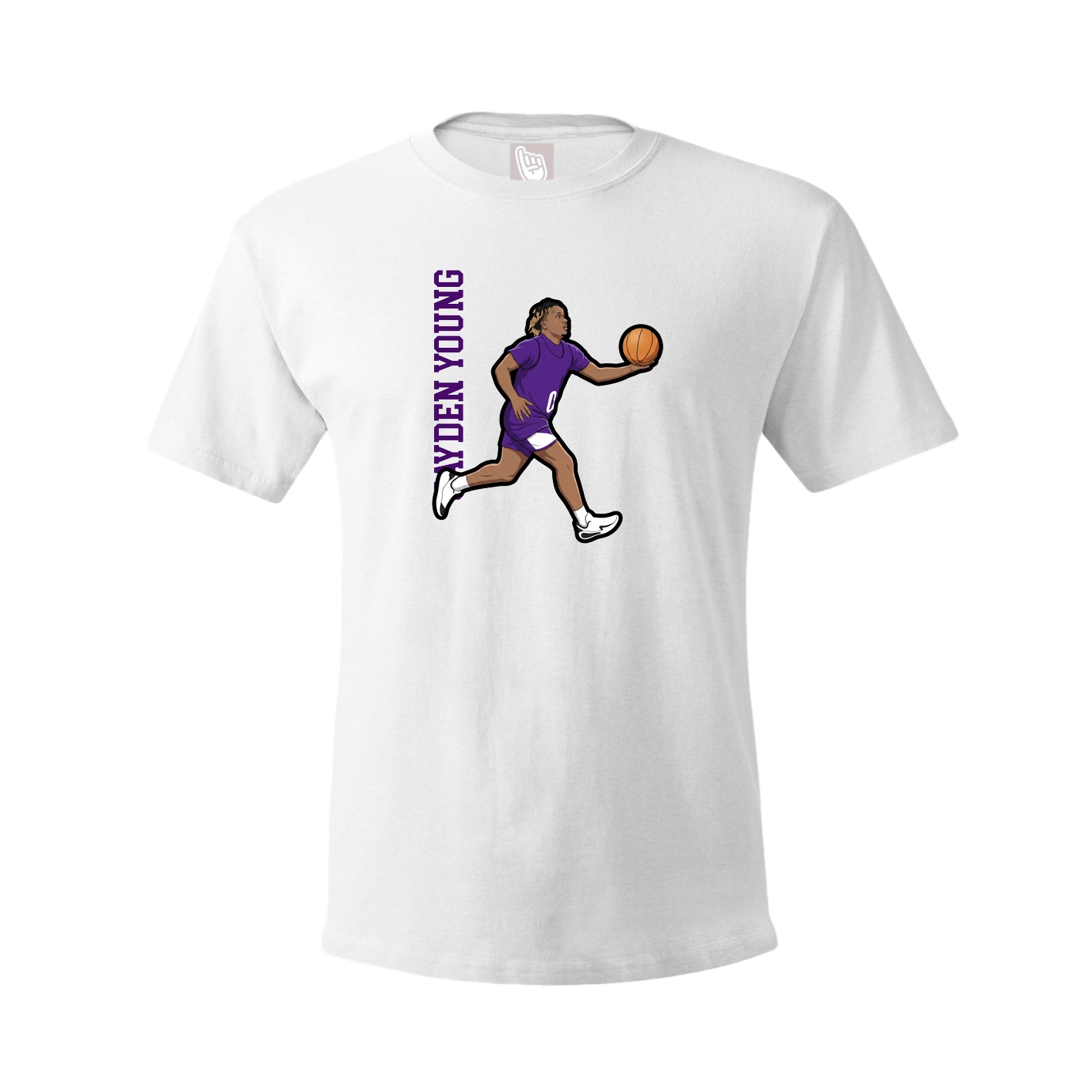 Youth Tee — Name Vertical in White