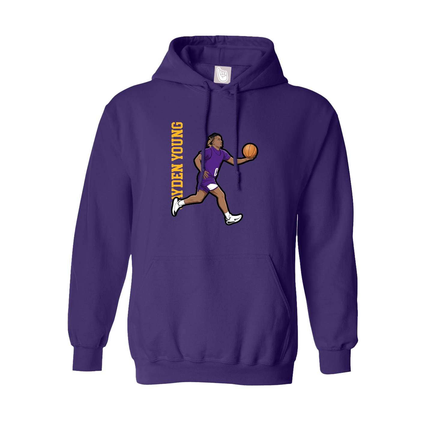 Hoodie — Name Vertical in Purple