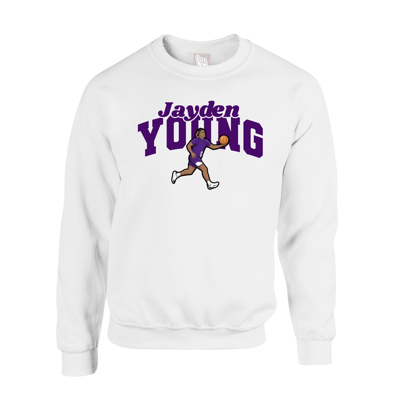Fleece Crew — Signature Arch in White