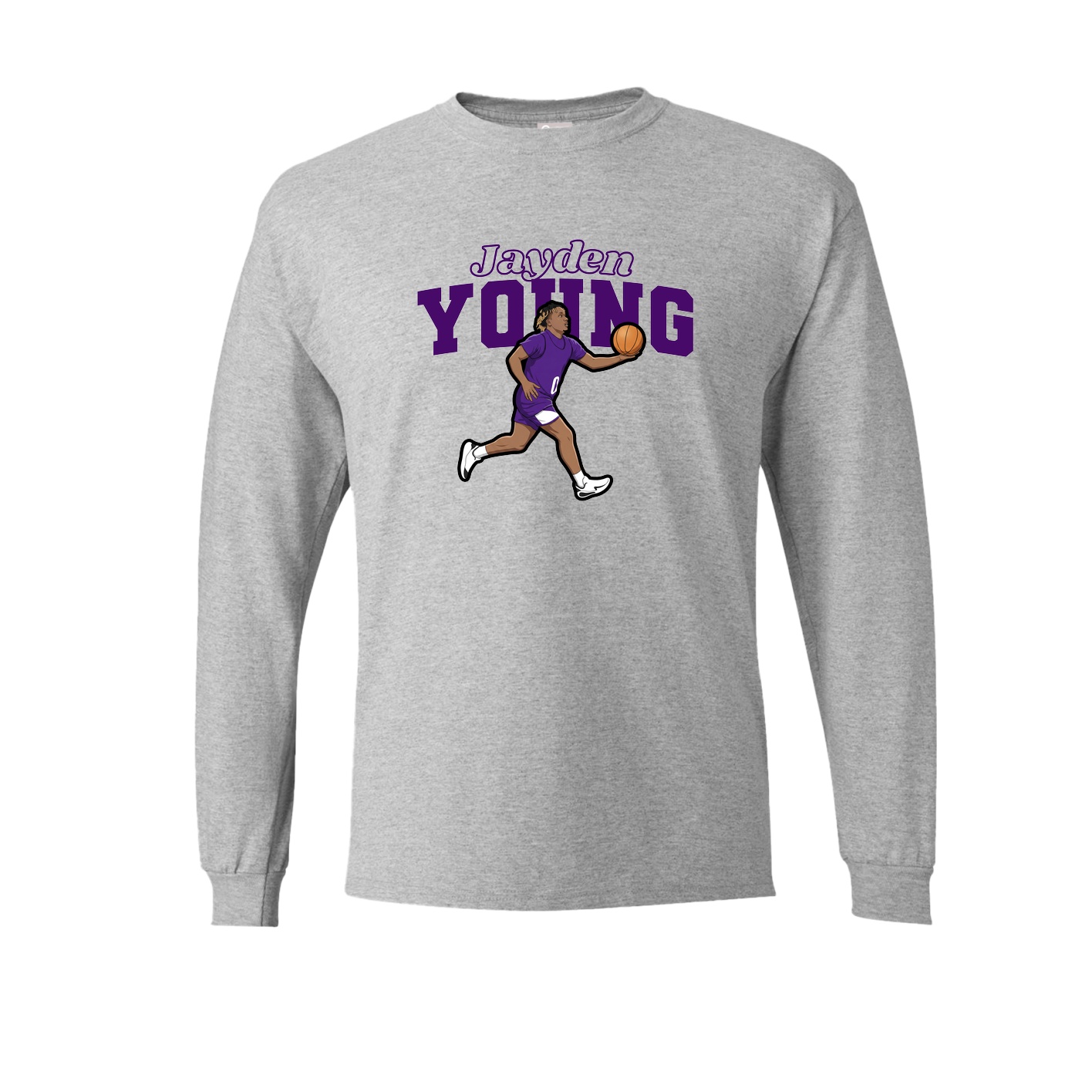 Long Sleeve Tee — Name Arch in Grey