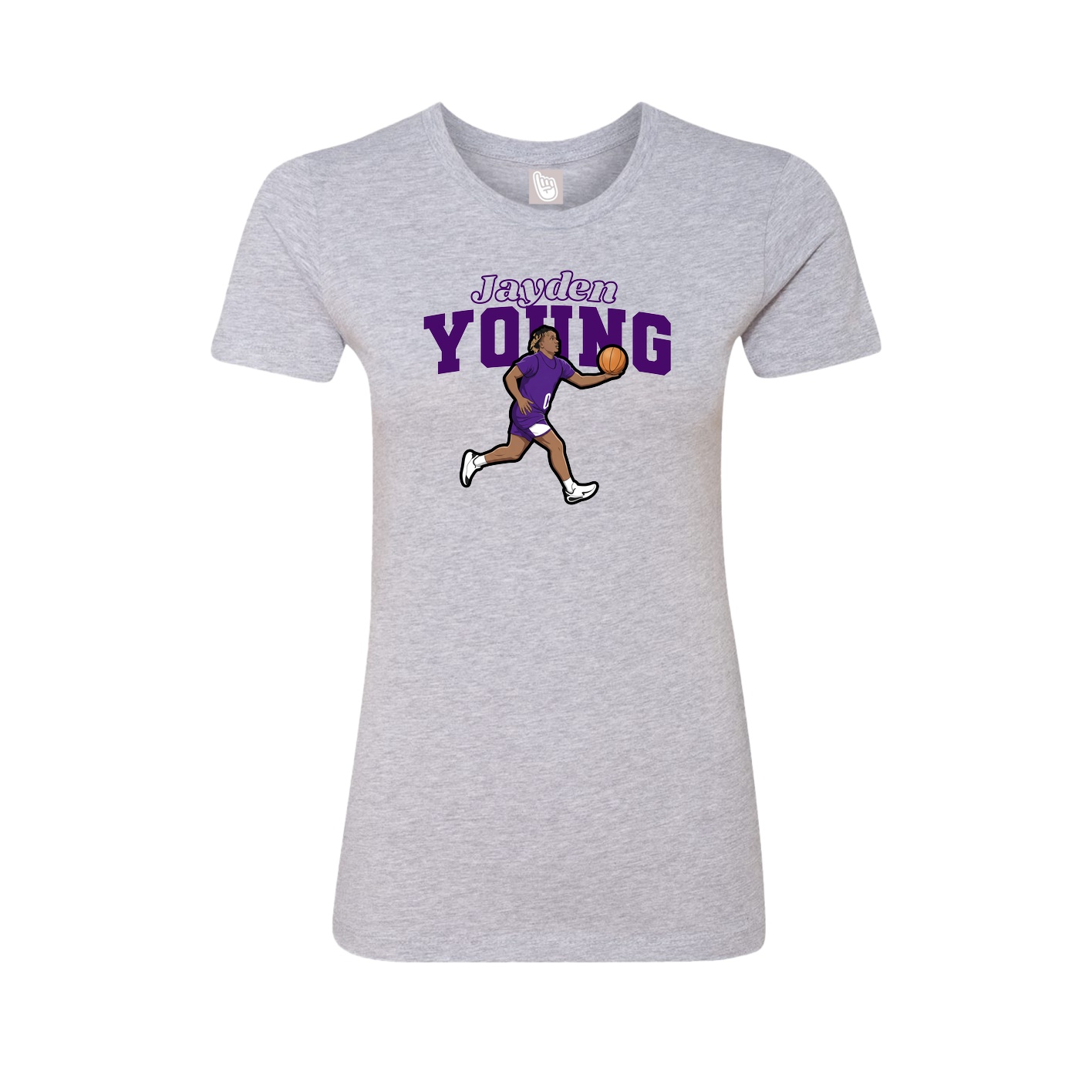 Fitted Women's Tee — Name Arch in Grey