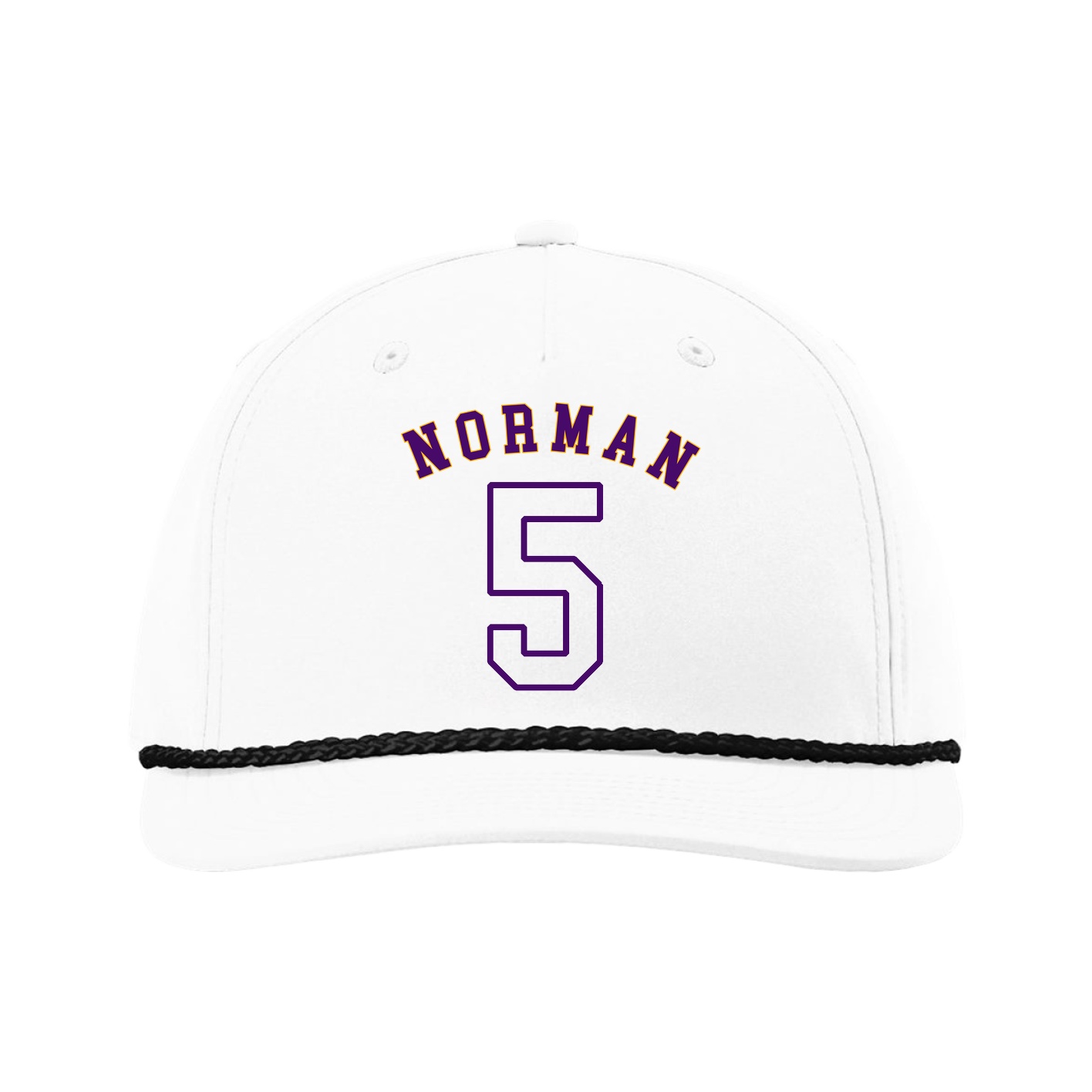 Five-Panel Classic Rope Cap — Shirsey Arch in White