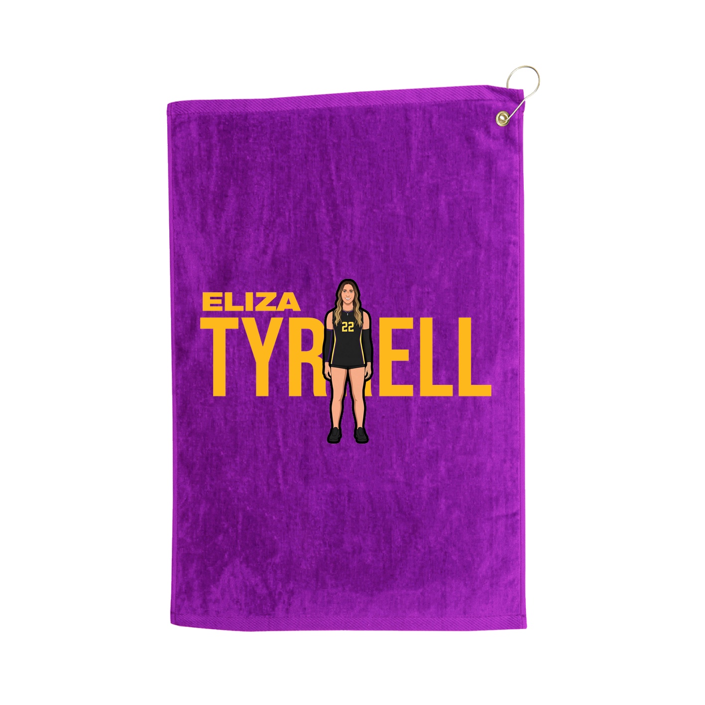 Golf Towel — Player Name in Purple