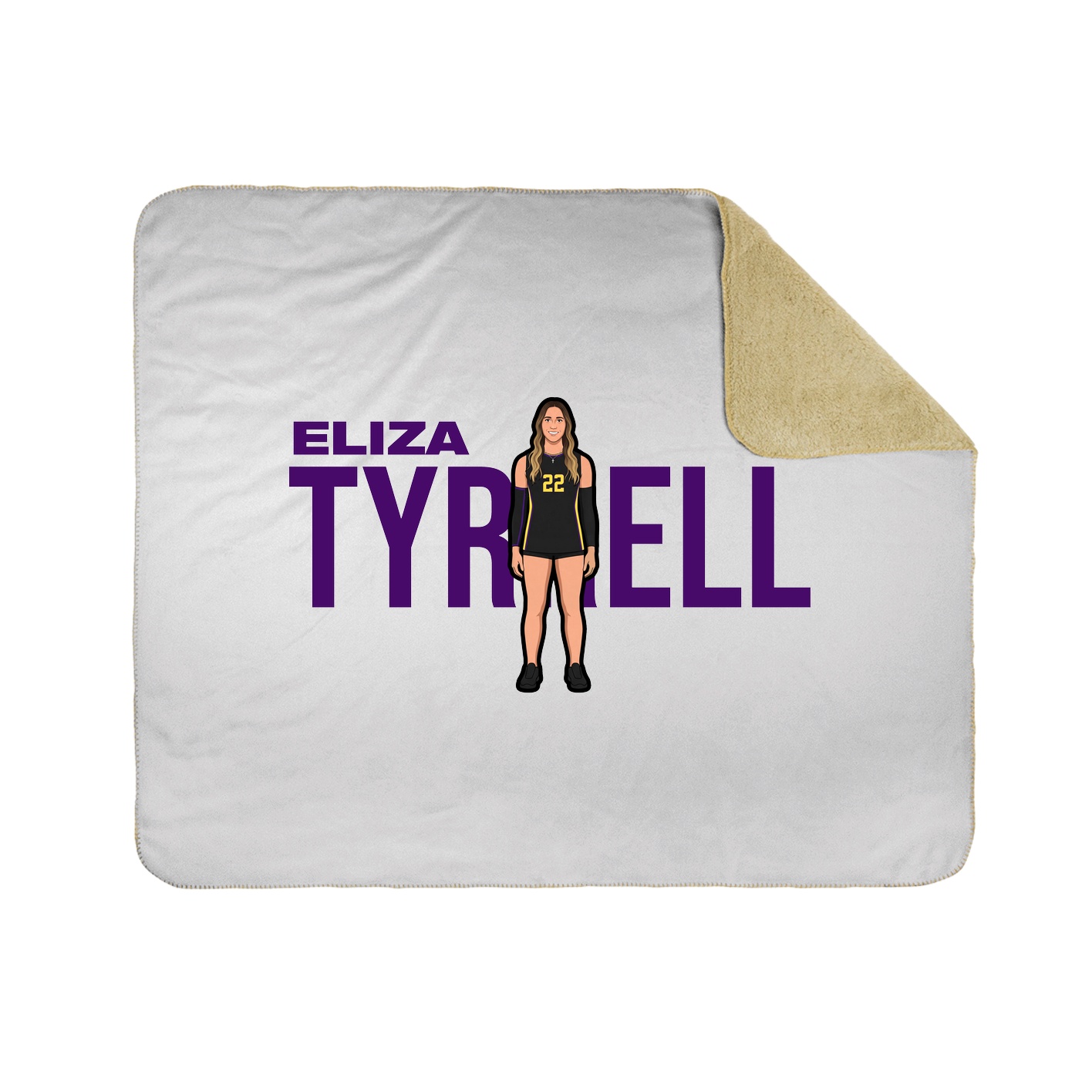 Throw Blanket — Player Name in White
