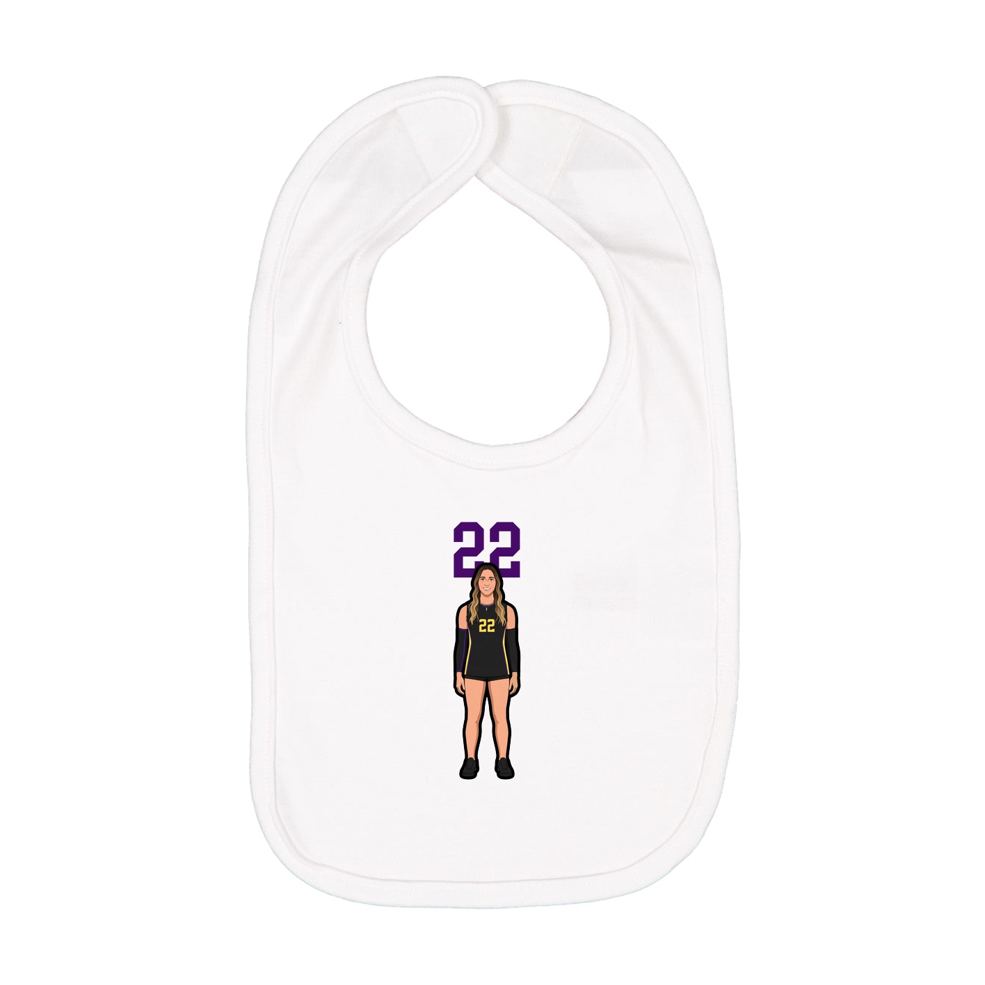 Infant Bib — Number Top in White