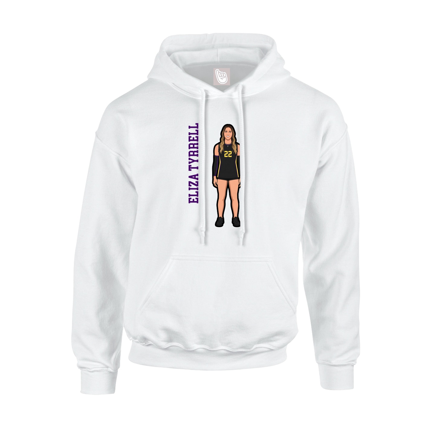 Youth Hoodie — Name Vertical in White