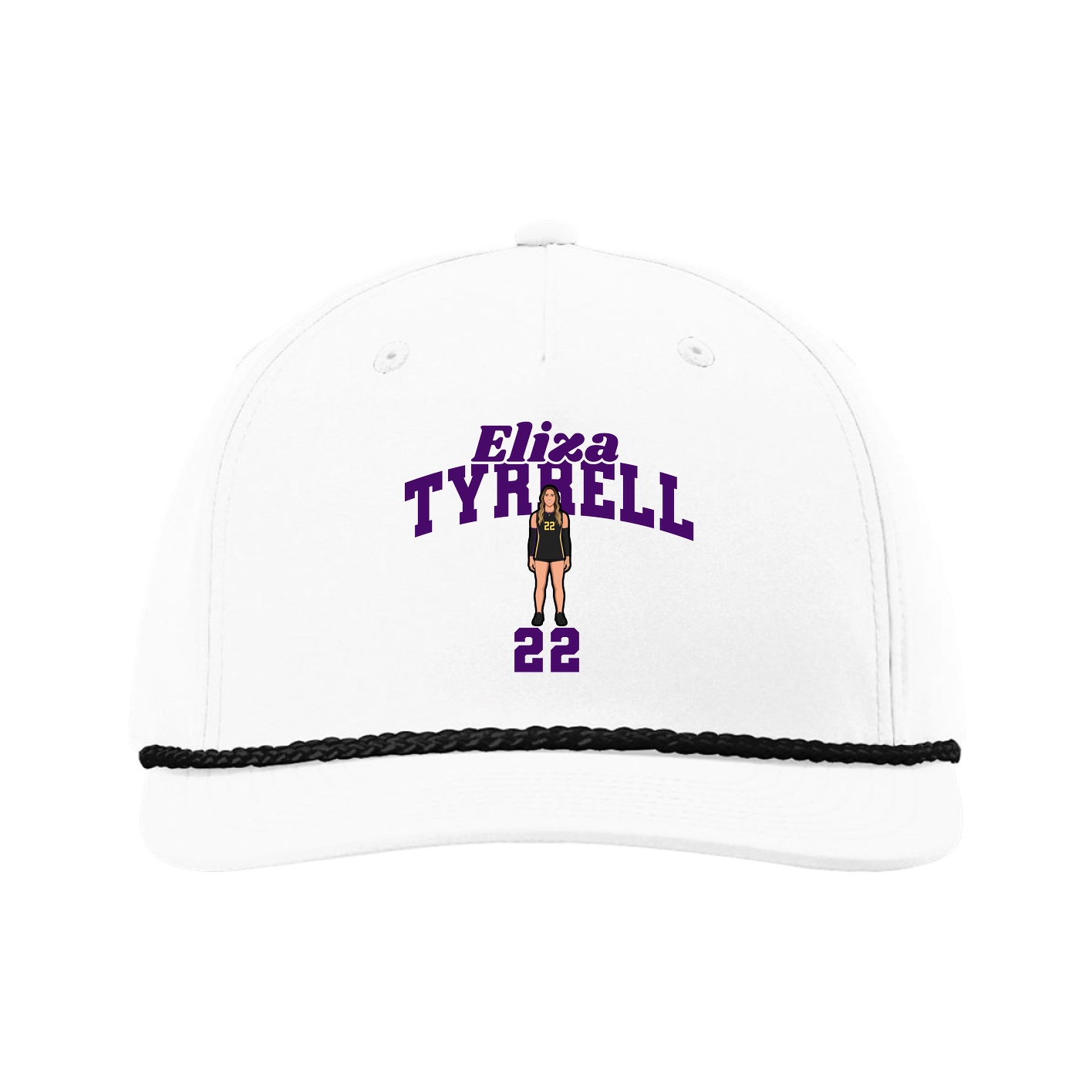 Five-Panel Classic Rope Cap — Signature Arch in White