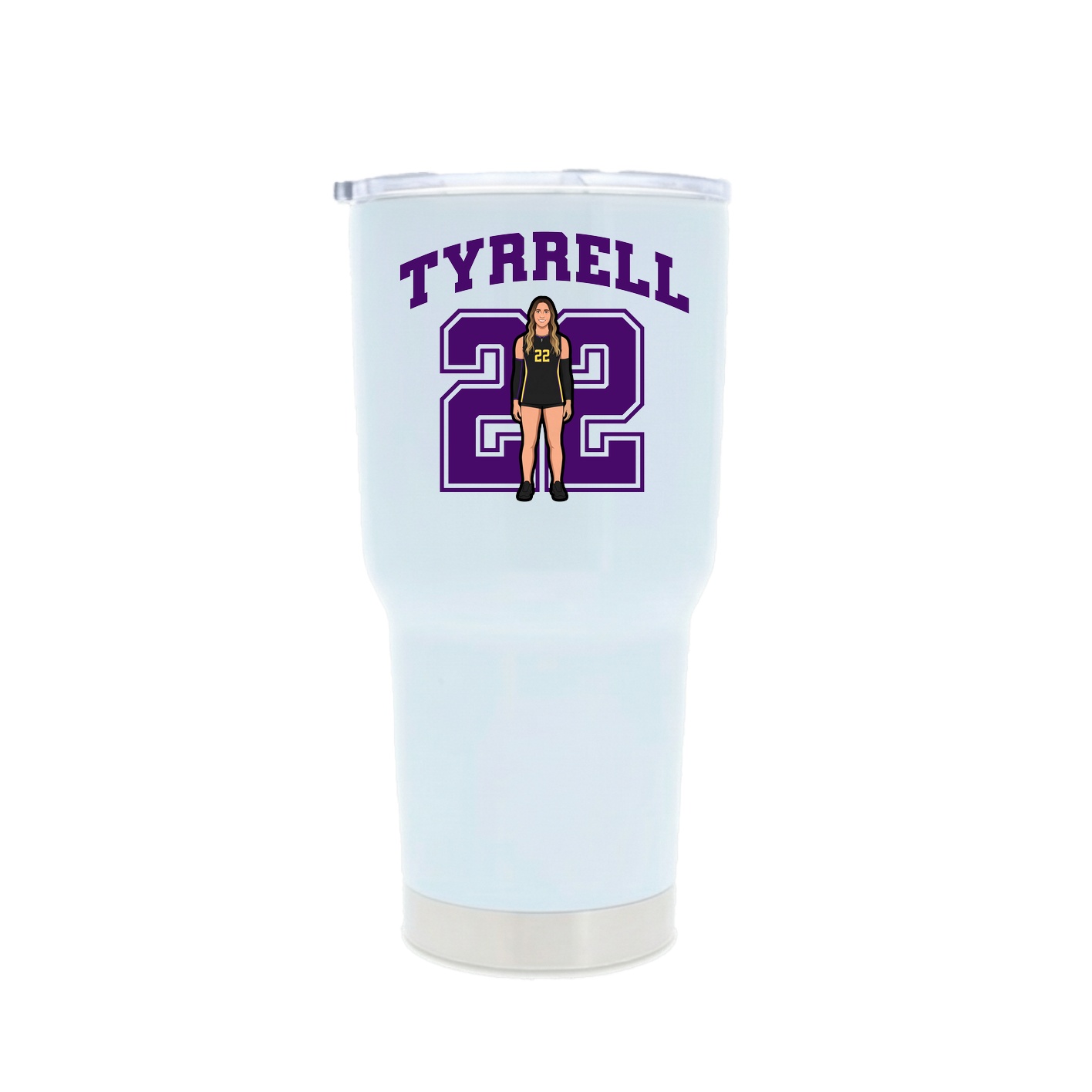30oz Stainless Steel Tumbler — Number in White