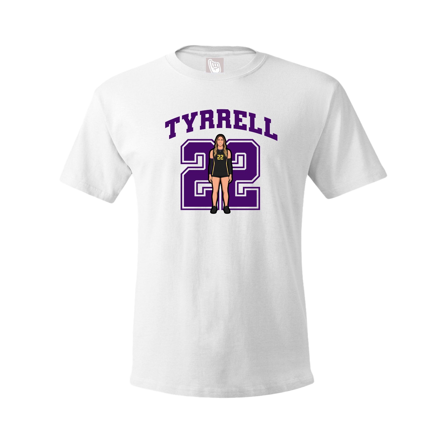 Youth Tee — Number in White