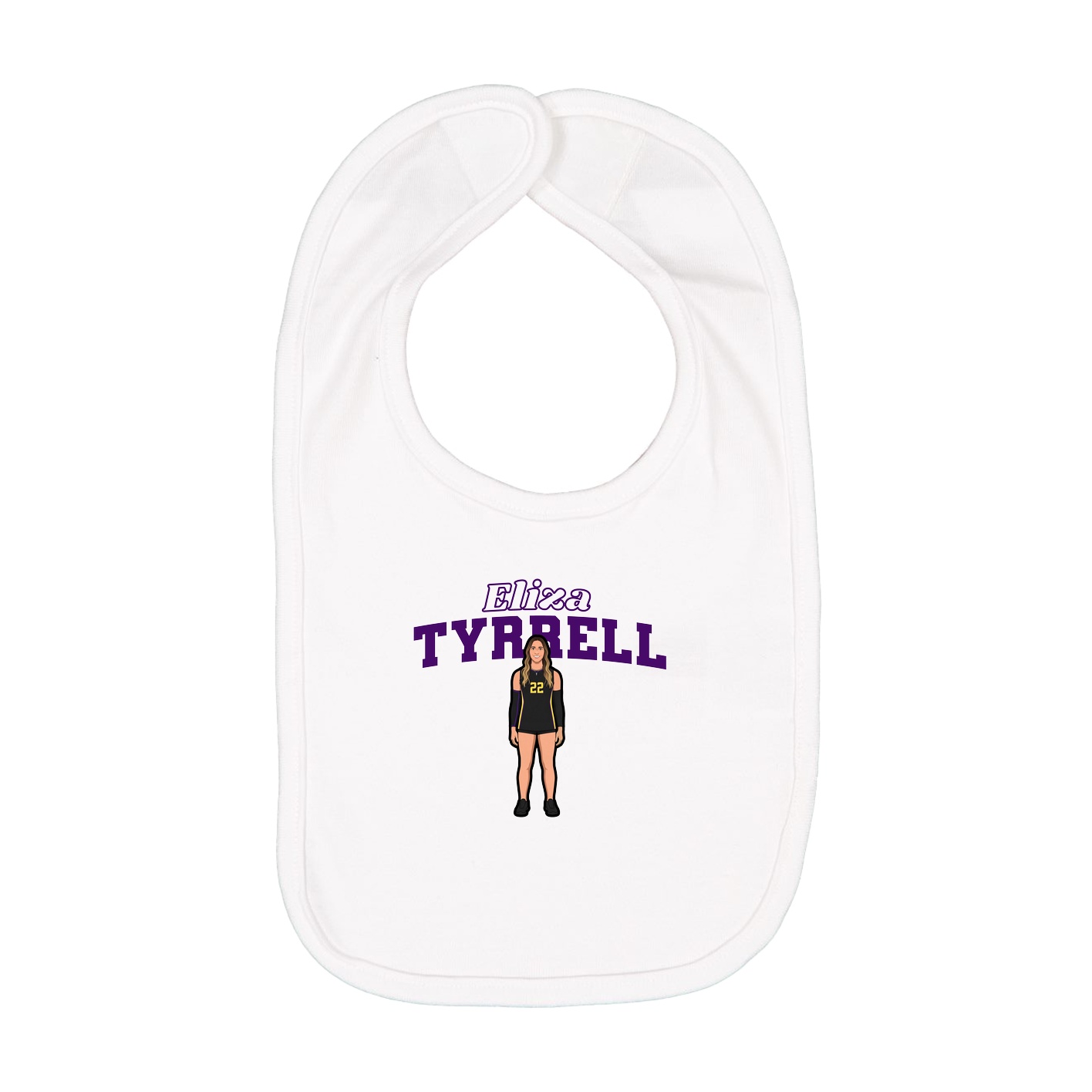 Infant Bib — Name Arch in White