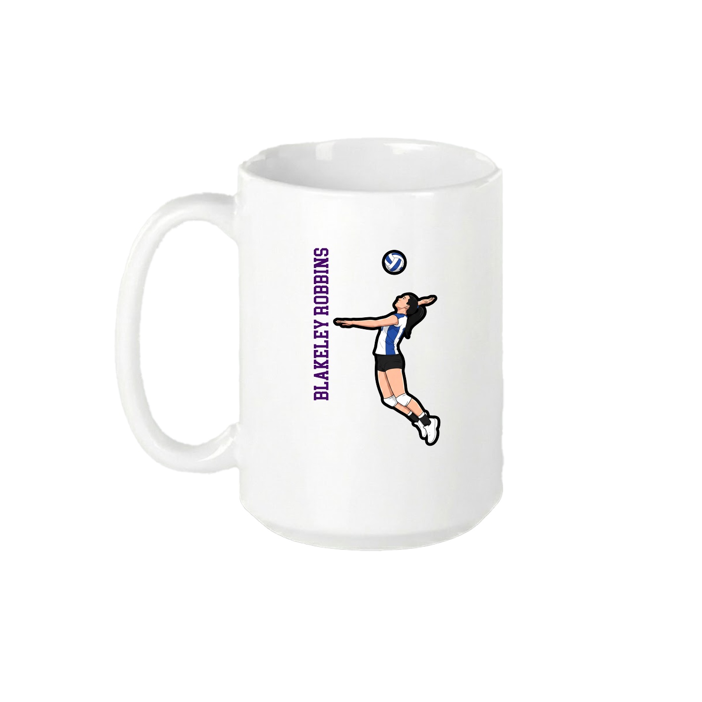 15oz Coffee Mug — Name Vertical in White