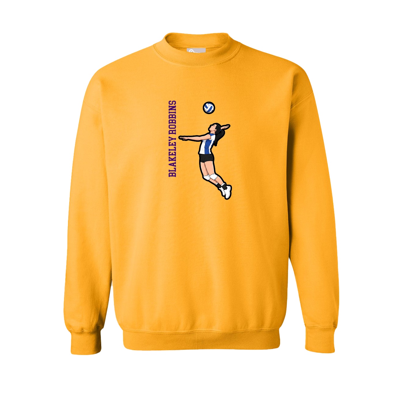Fleece Crew — Name Vertical in Gold