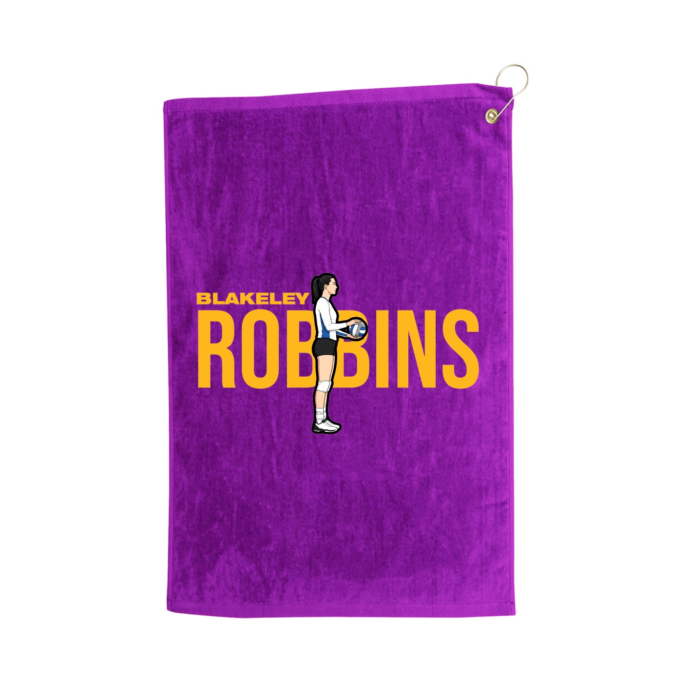Golf Towel — Player Name in Purple