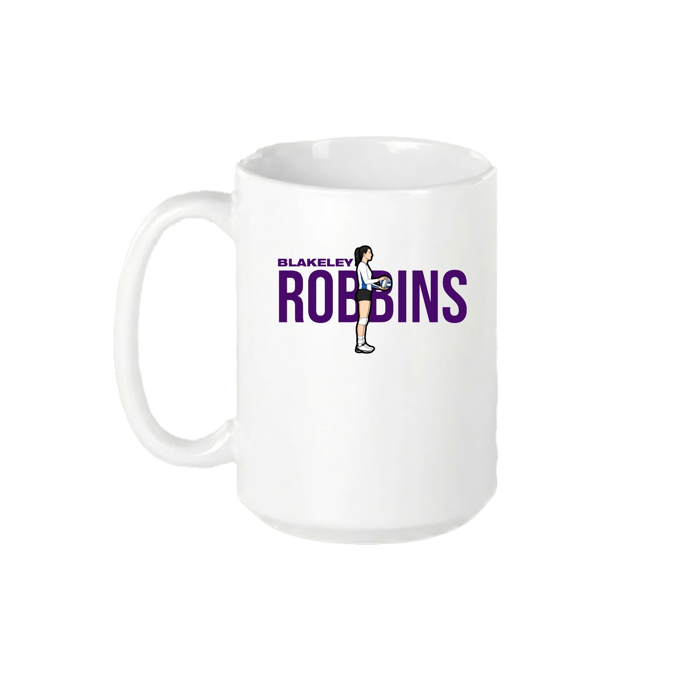 15oz Coffee Mug — Player Name in White