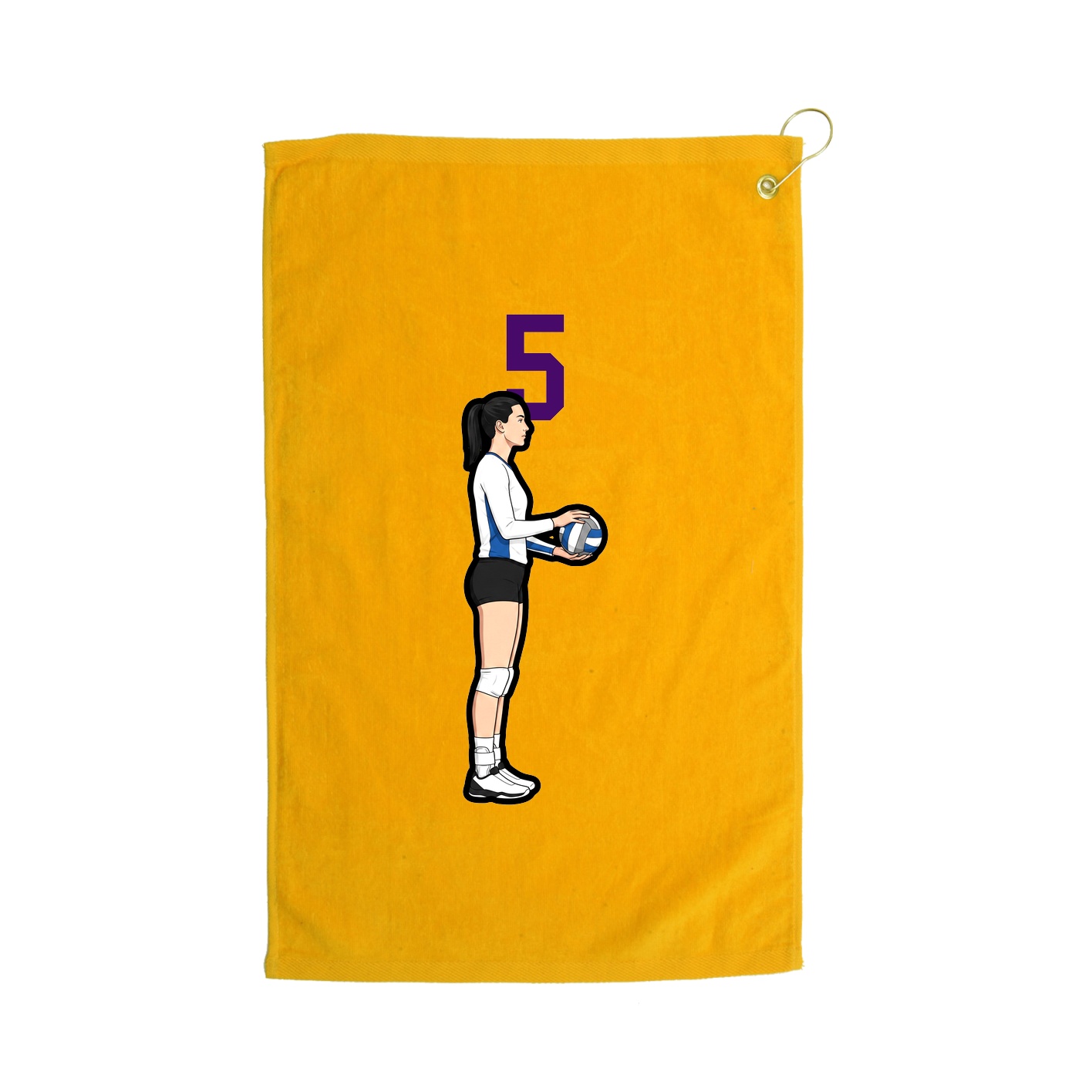 Golf Towel — Number Top in Gold