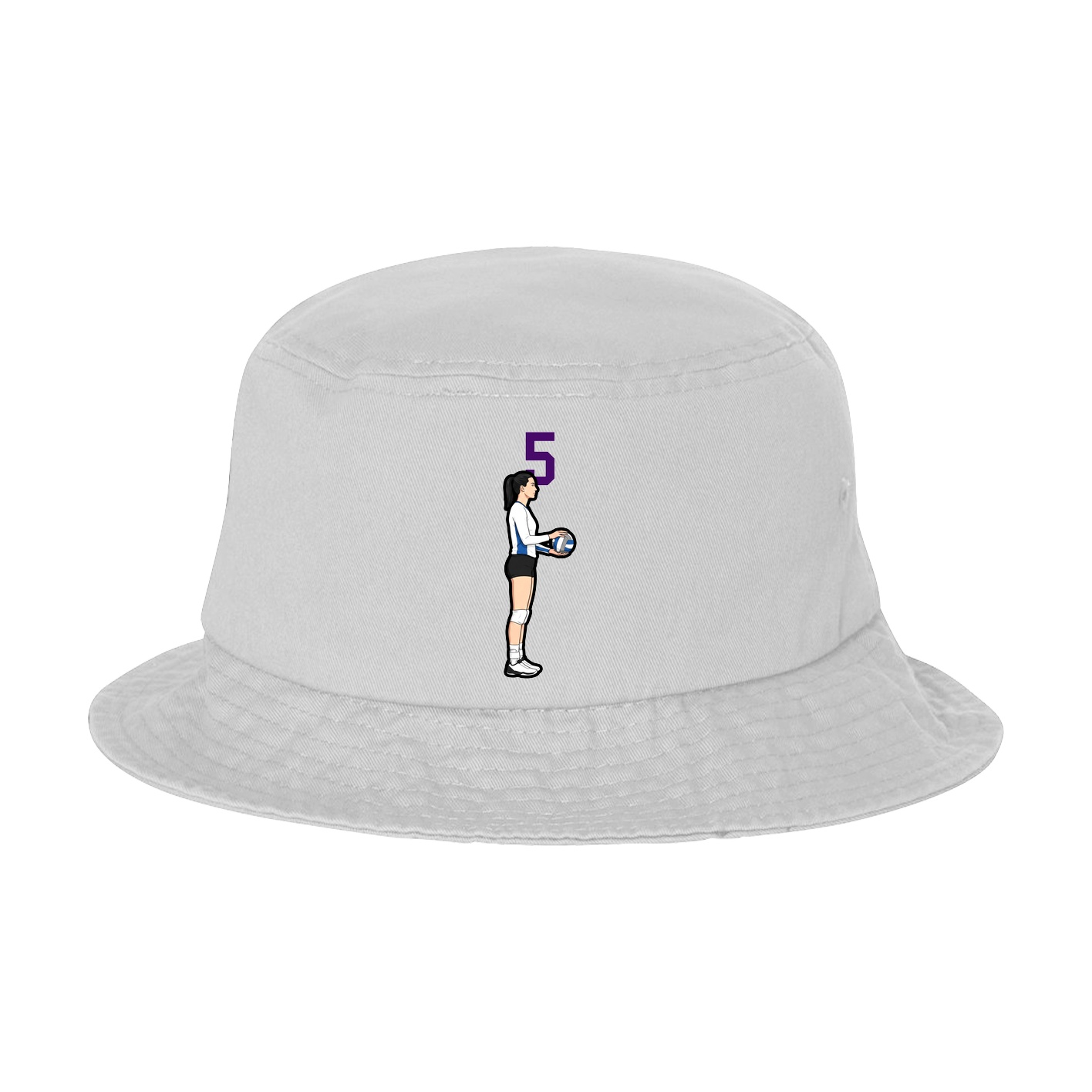 Bucket Cap — Number Top in White