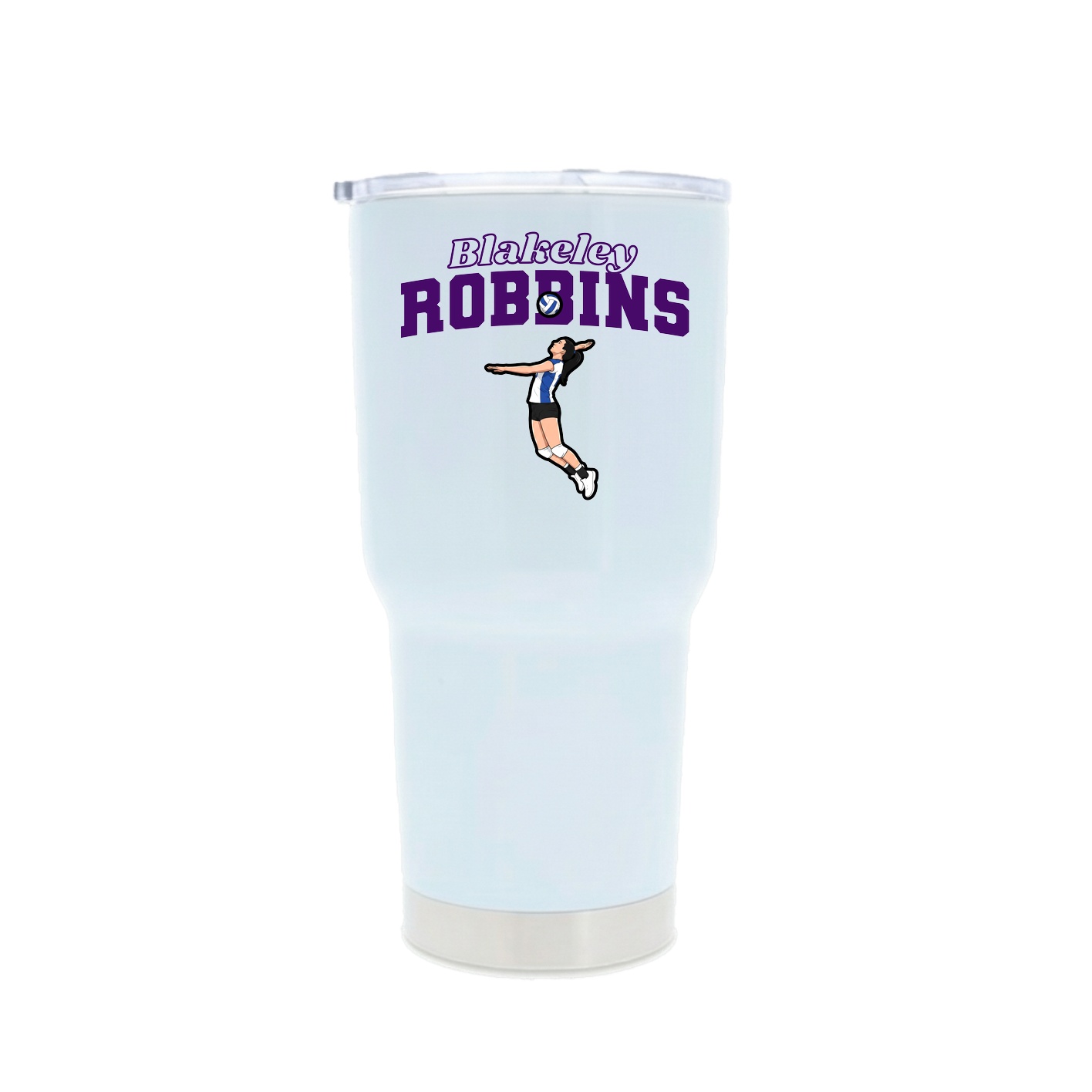 30oz Stainless Steel Tumbler — Name Arch in White