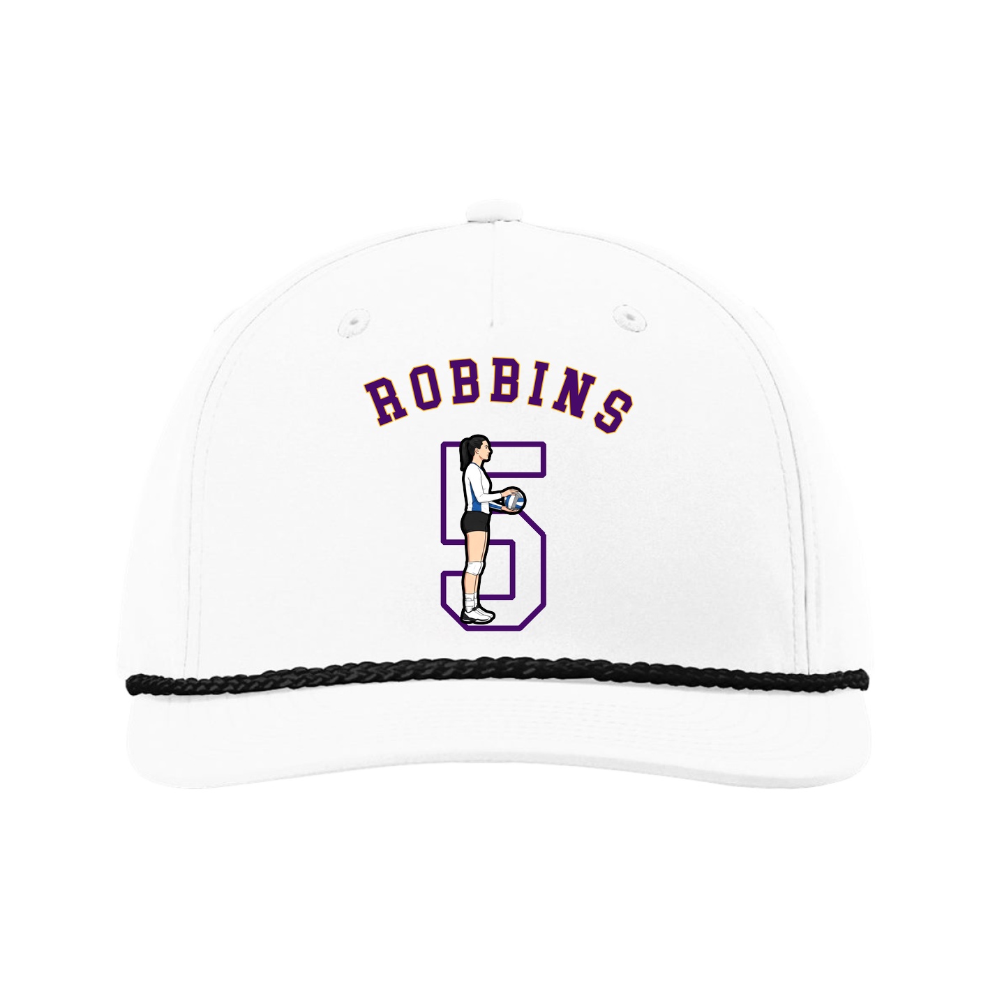 Five-Panel Classic Rope Cap — Shirsey Arch in White