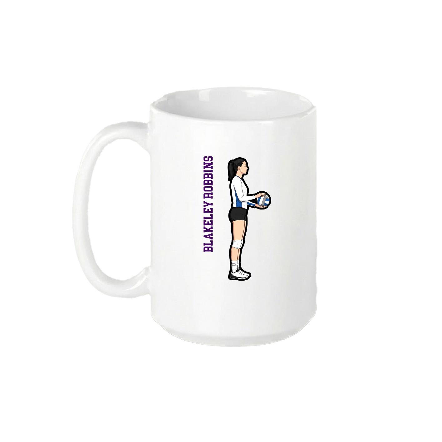 15oz Coffee Mug — Name Vertical in White