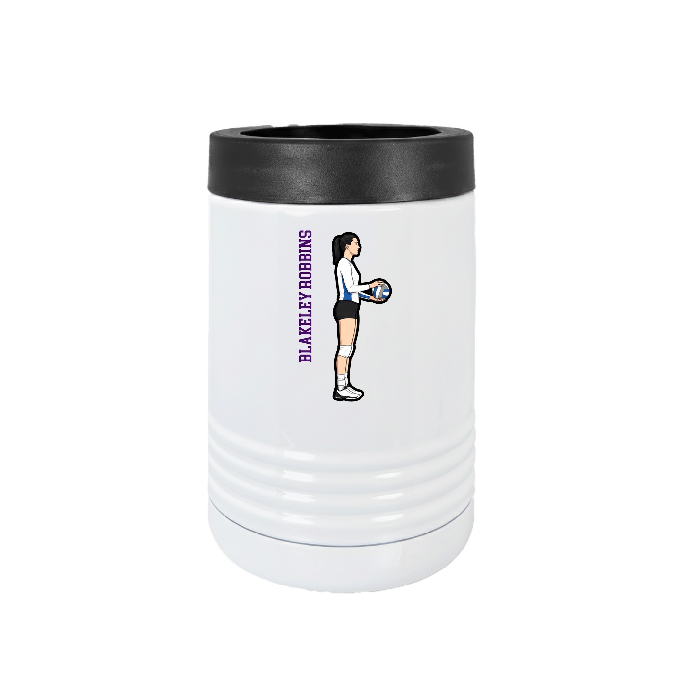 Beverage Holder — Name Vertical in White
