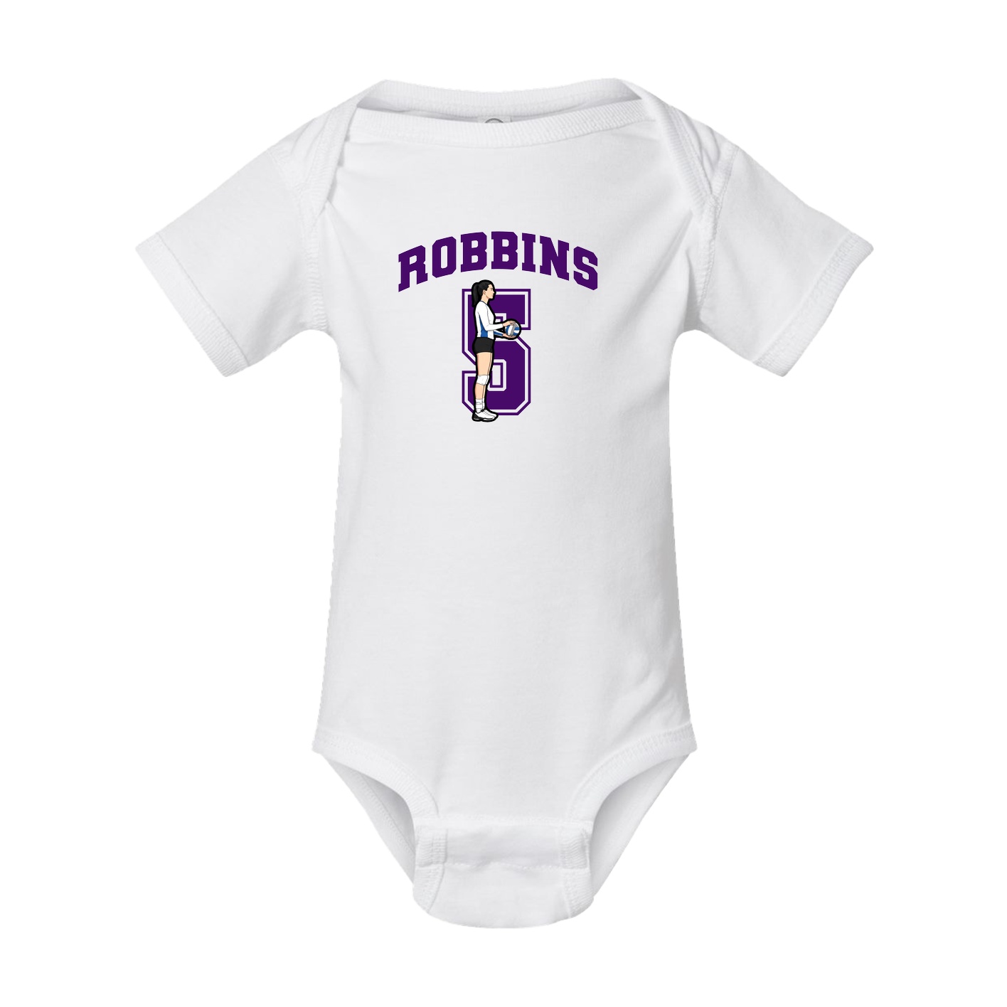 Baby Onesie — Number in White