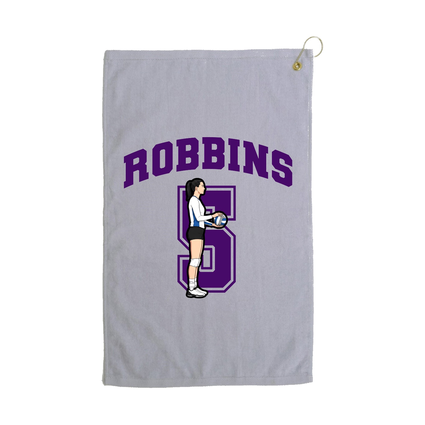 Golf Towel — Number in Grey