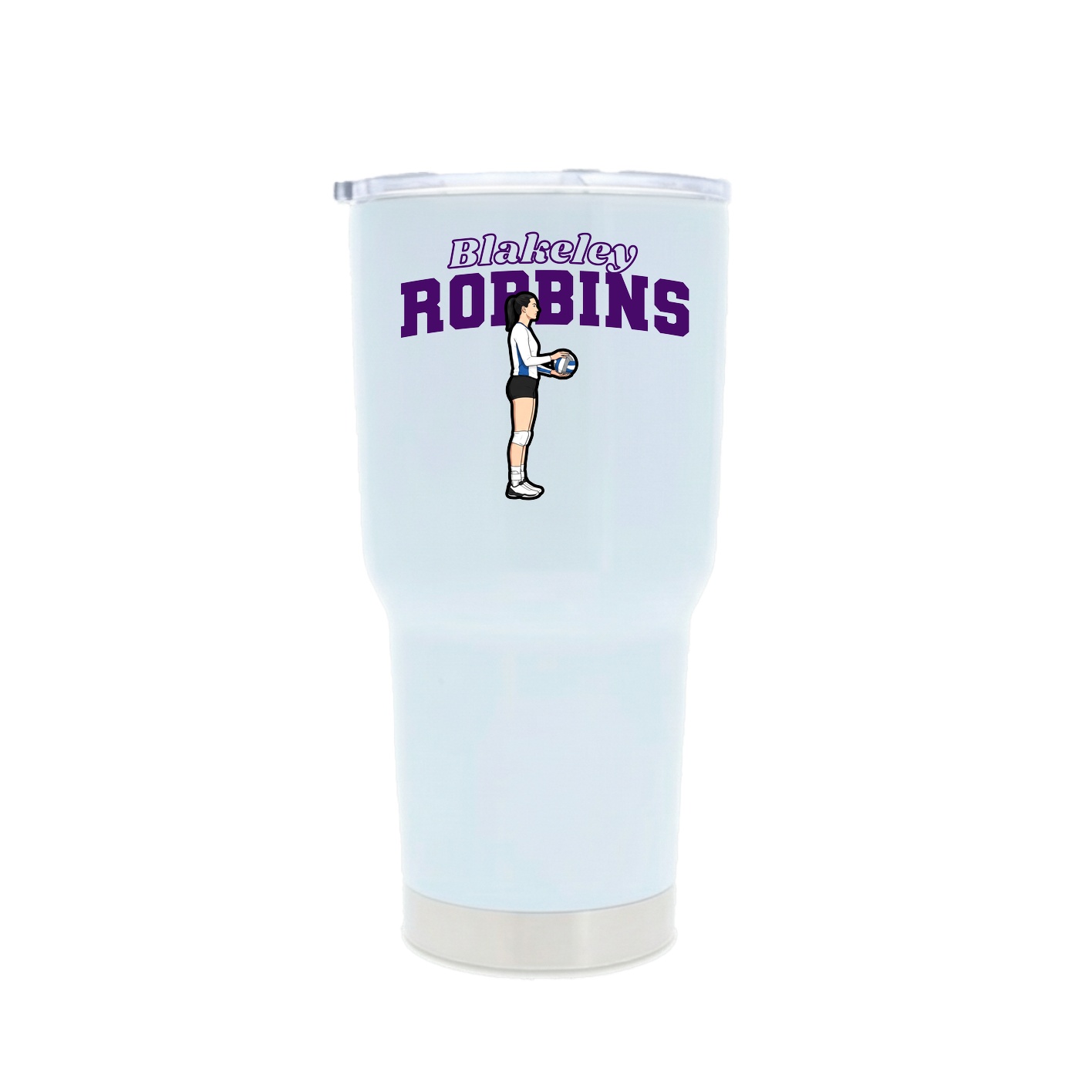 30oz Stainless Steel Tumbler — Name Arch in White