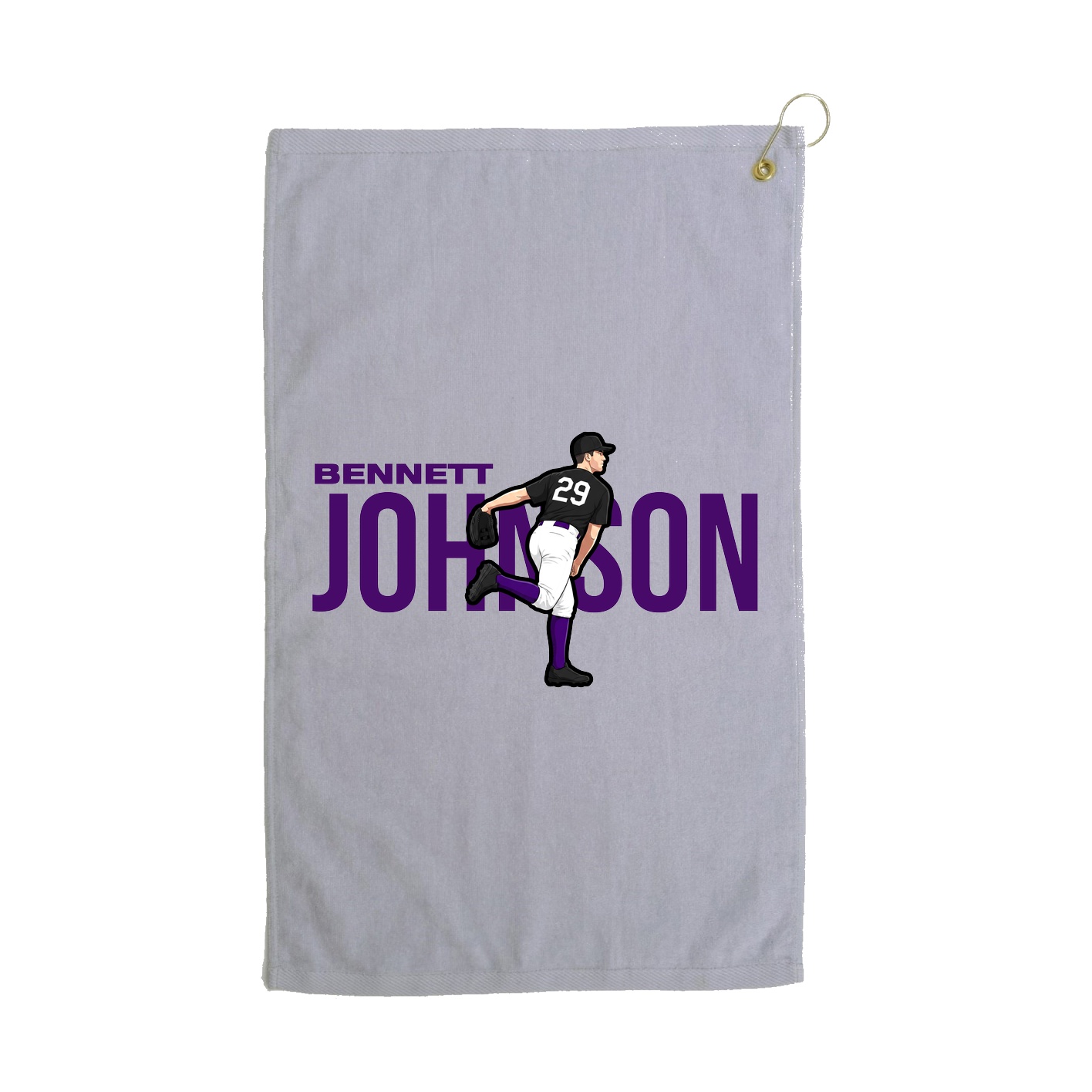 Golf Towel — Player Name in Grey