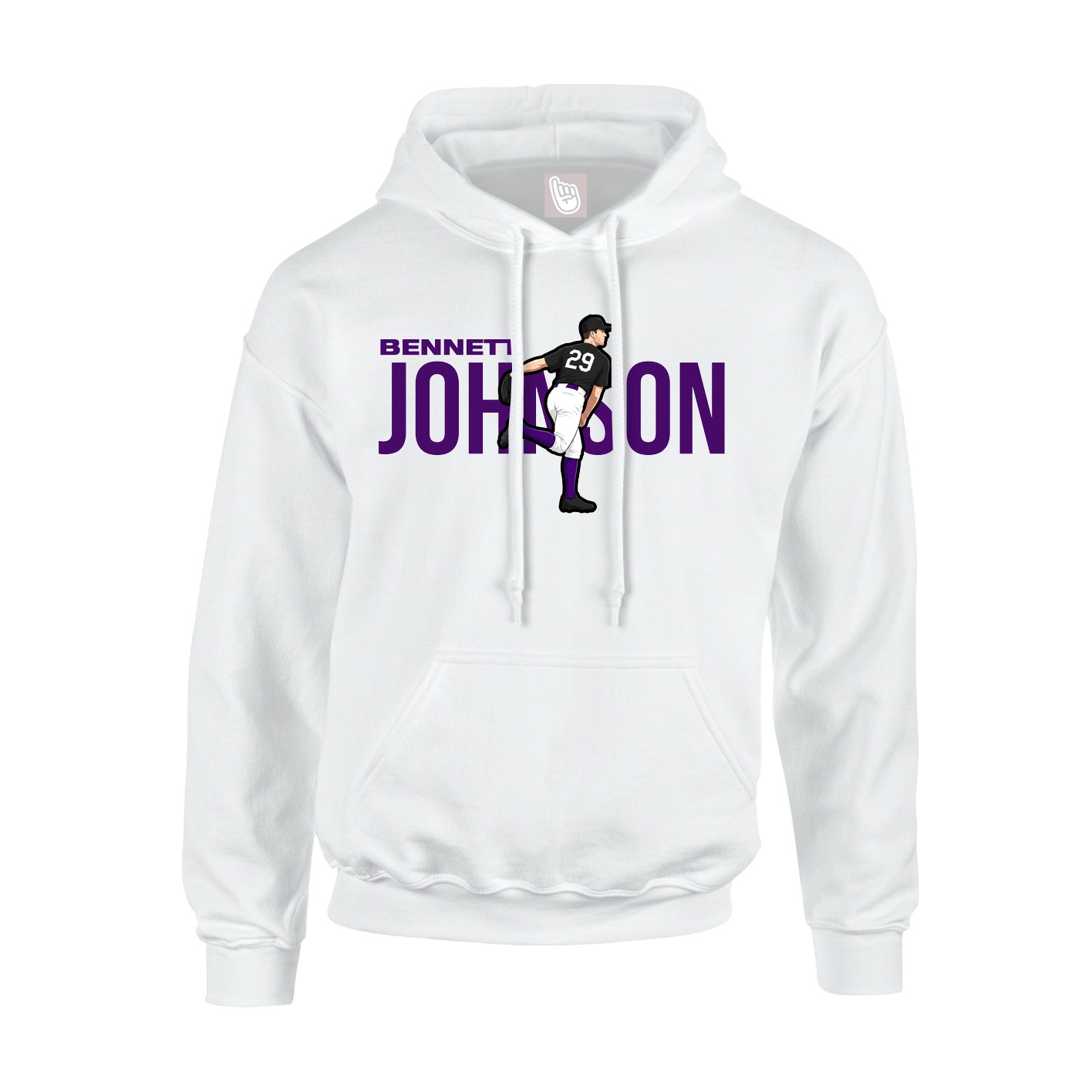 Youth Hoodie — Player Name in White