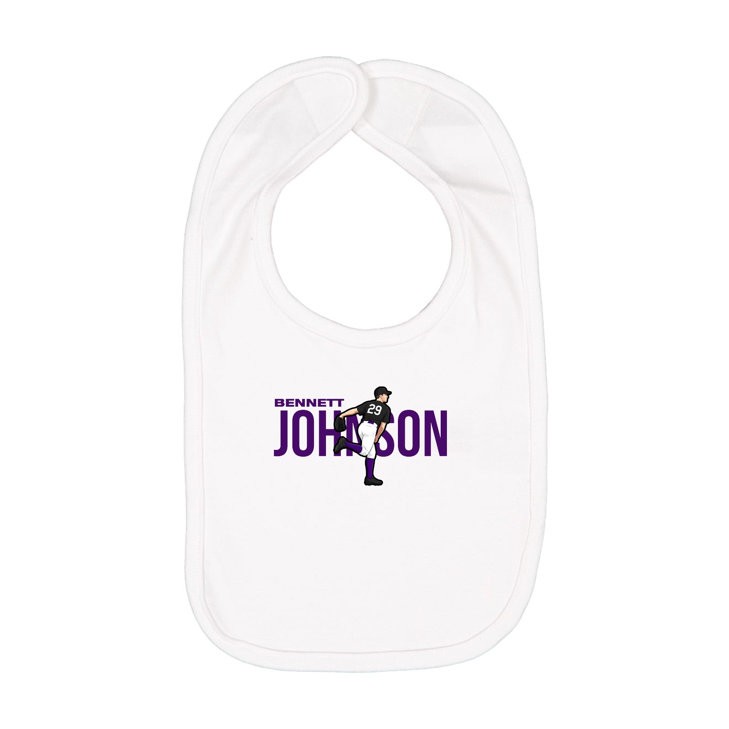 Infant Bib — Player Name in White