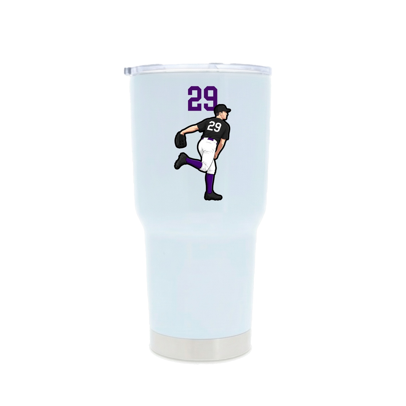 30oz Stainless Steel Tumbler — Number Top in White