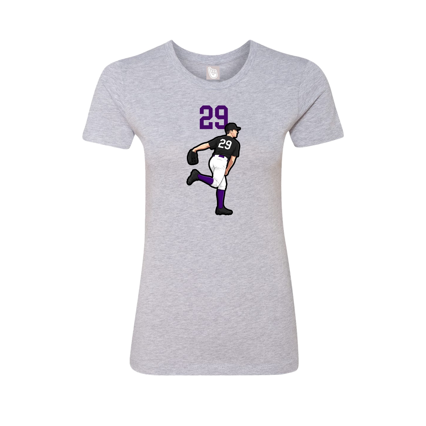 Fitted Women's Tee — Number Top in Grey