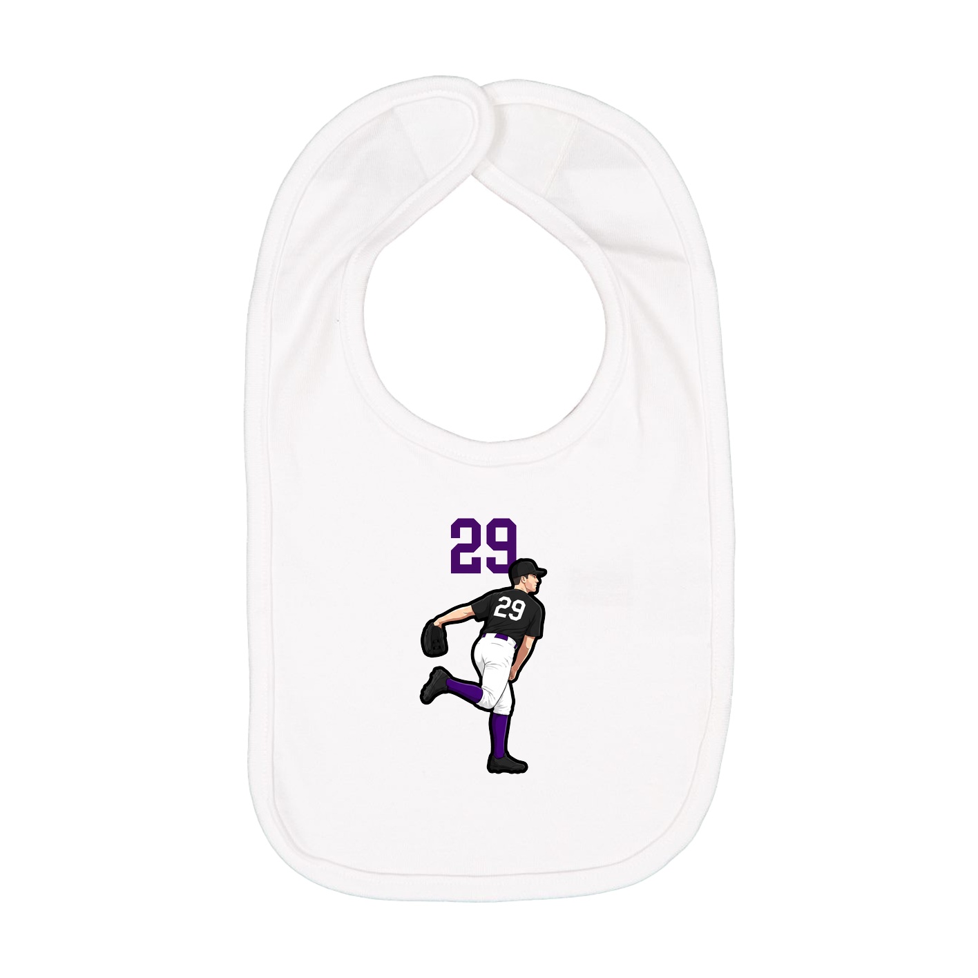 Infant Bib — Number Top in White