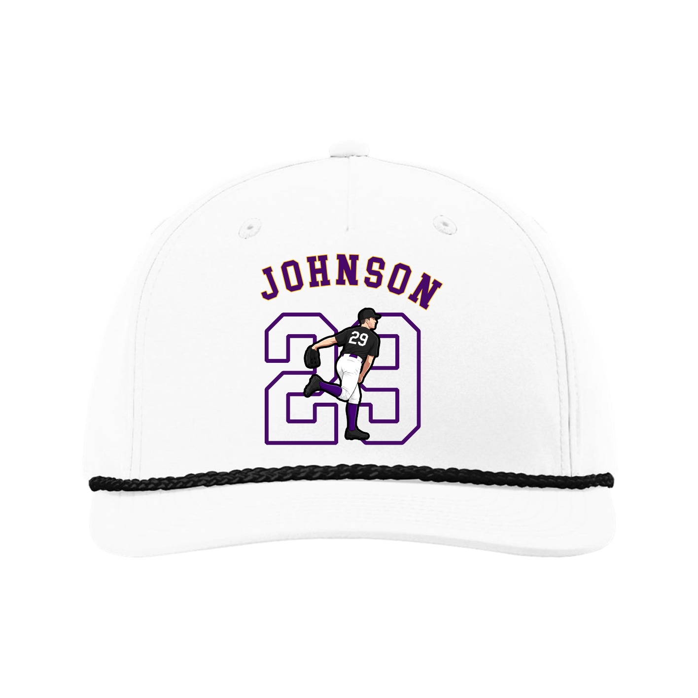 Five-Panel Classic Rope Cap — Shirsey Arch in White