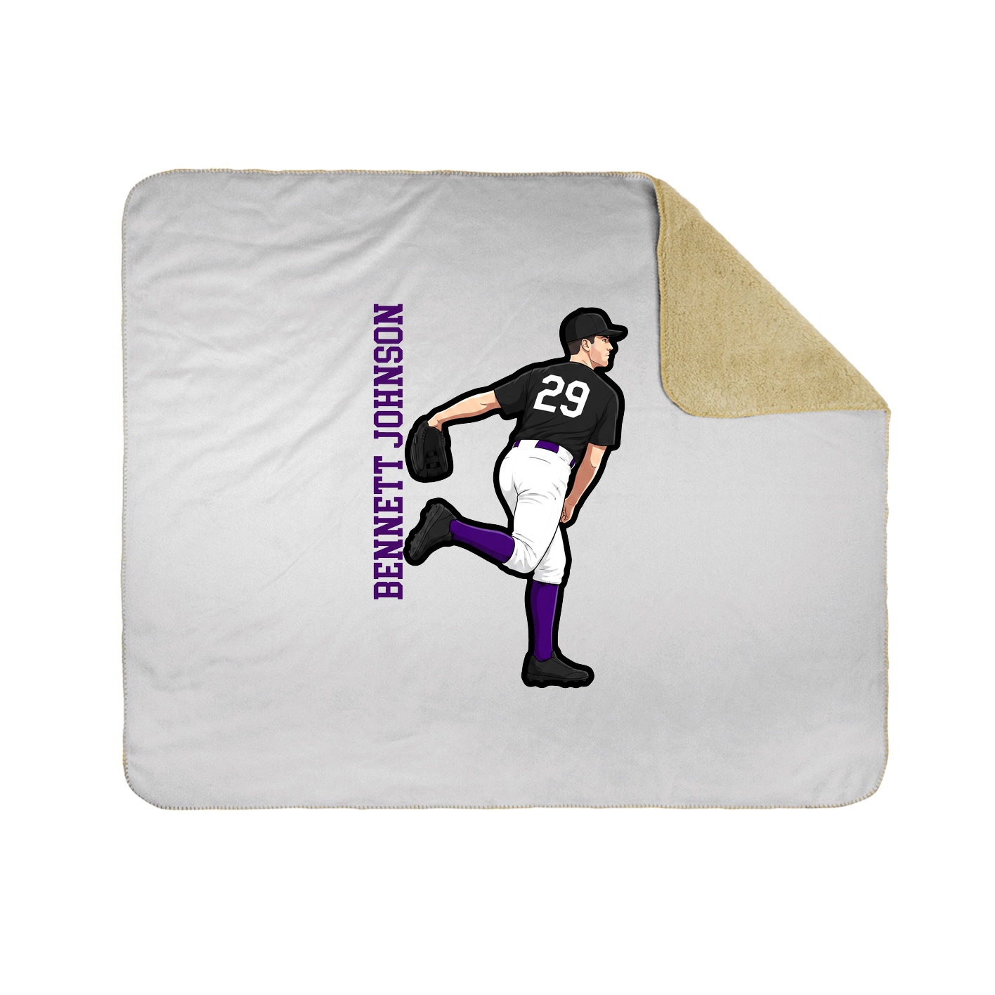 Throw Blanket — Name Vertical in White