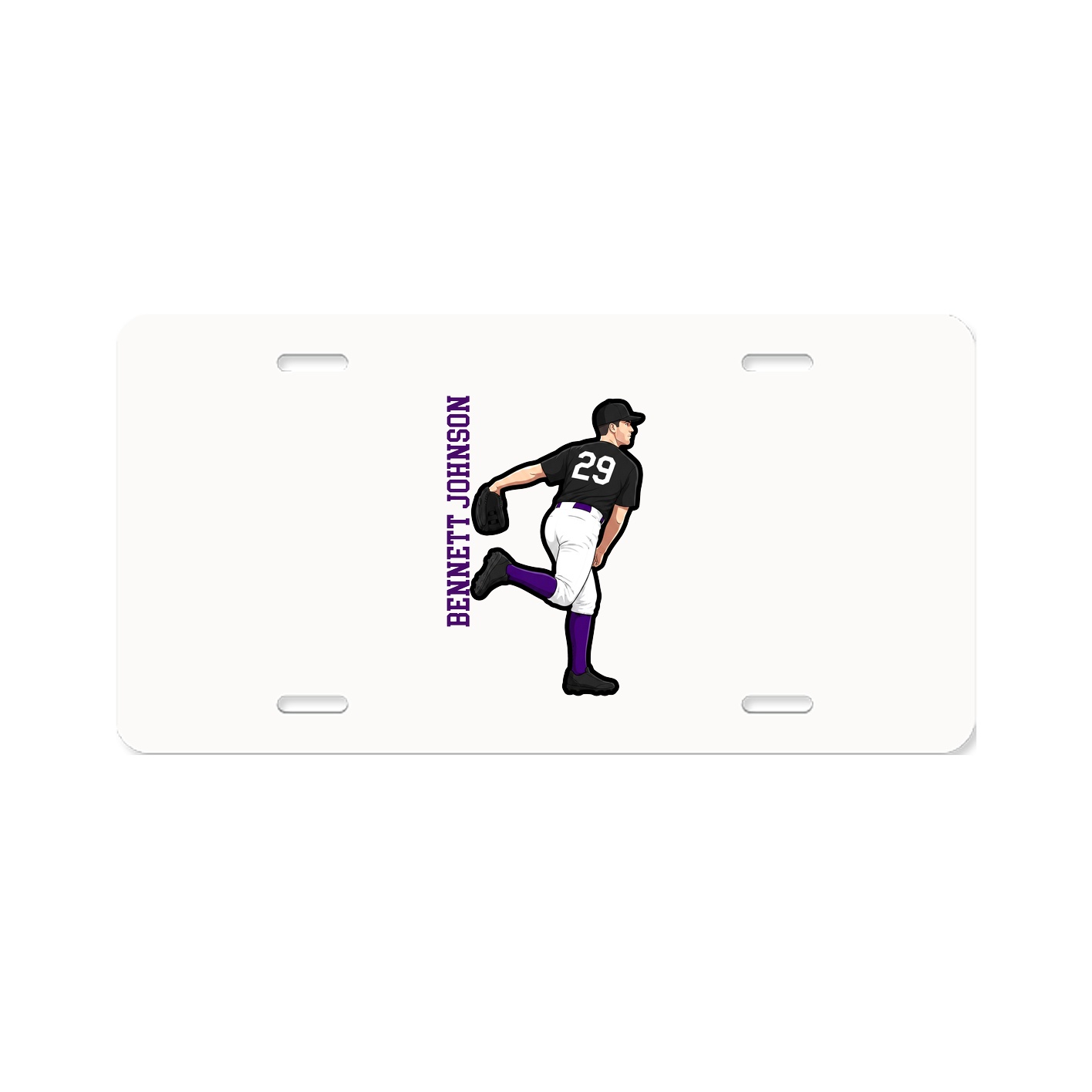 License Plate — Name Vertical in Classic